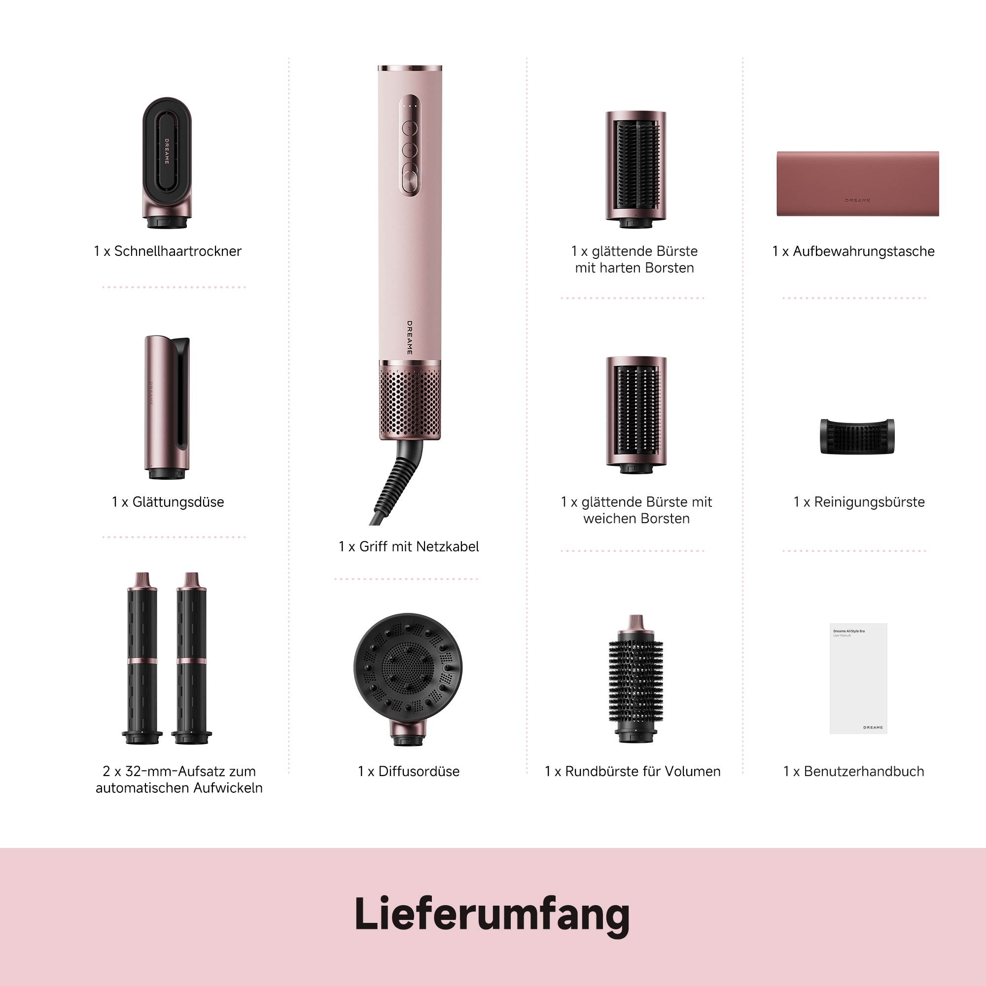 Dreame Haarstyler »AirStyle Era« Hitzeschutz, Glättungsdüse, Ionen