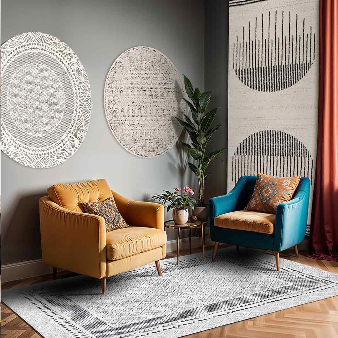 Livabliss Teppich »MONACO«, rechteckig, 14 mm Höhe, Skandinavischer Teppich, Kurzflor Boho-Wohnzimmerteppich