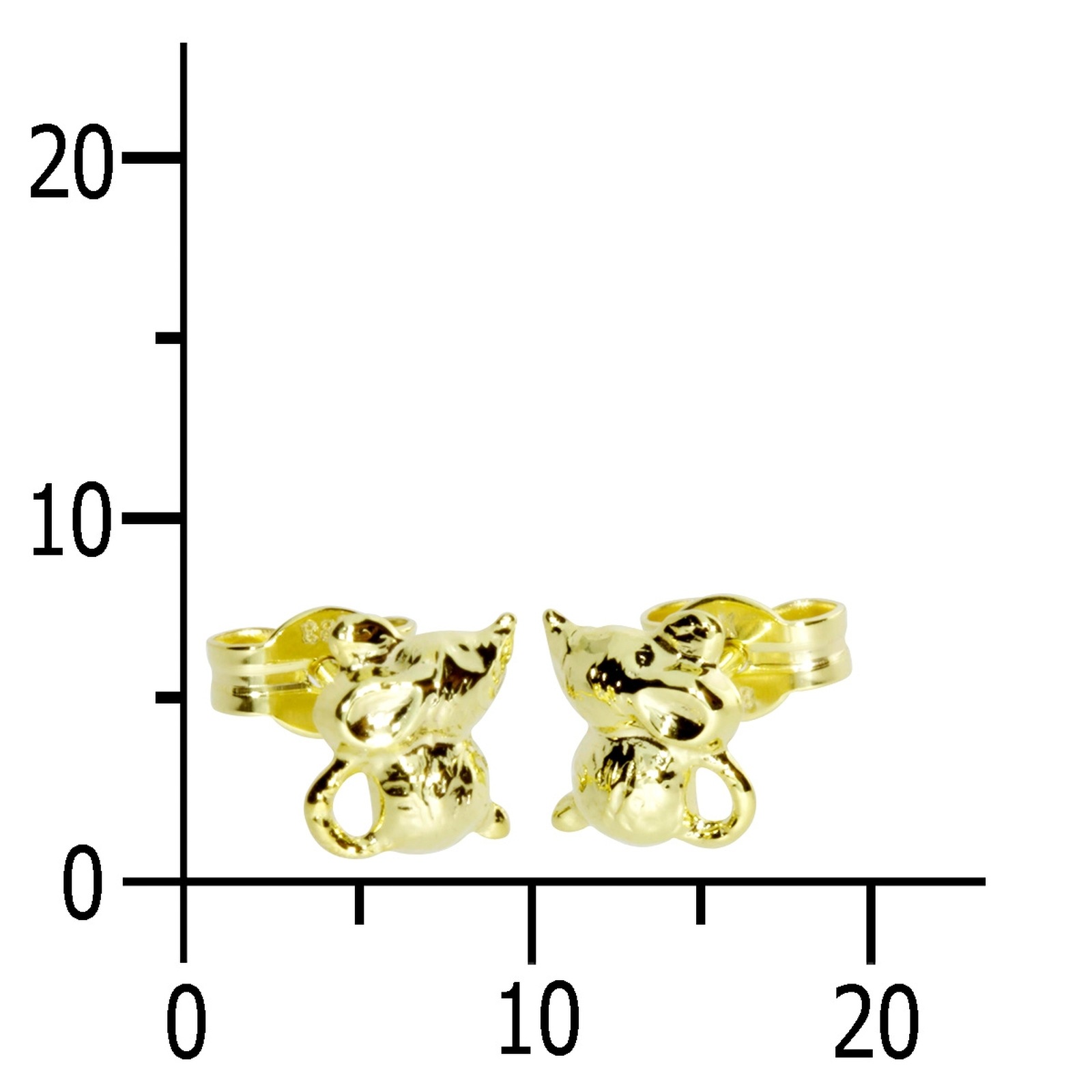 OSTSEE-SCHMUCK Paar Ohrstecker »- Mäuschen - Gold 333/000 -,«