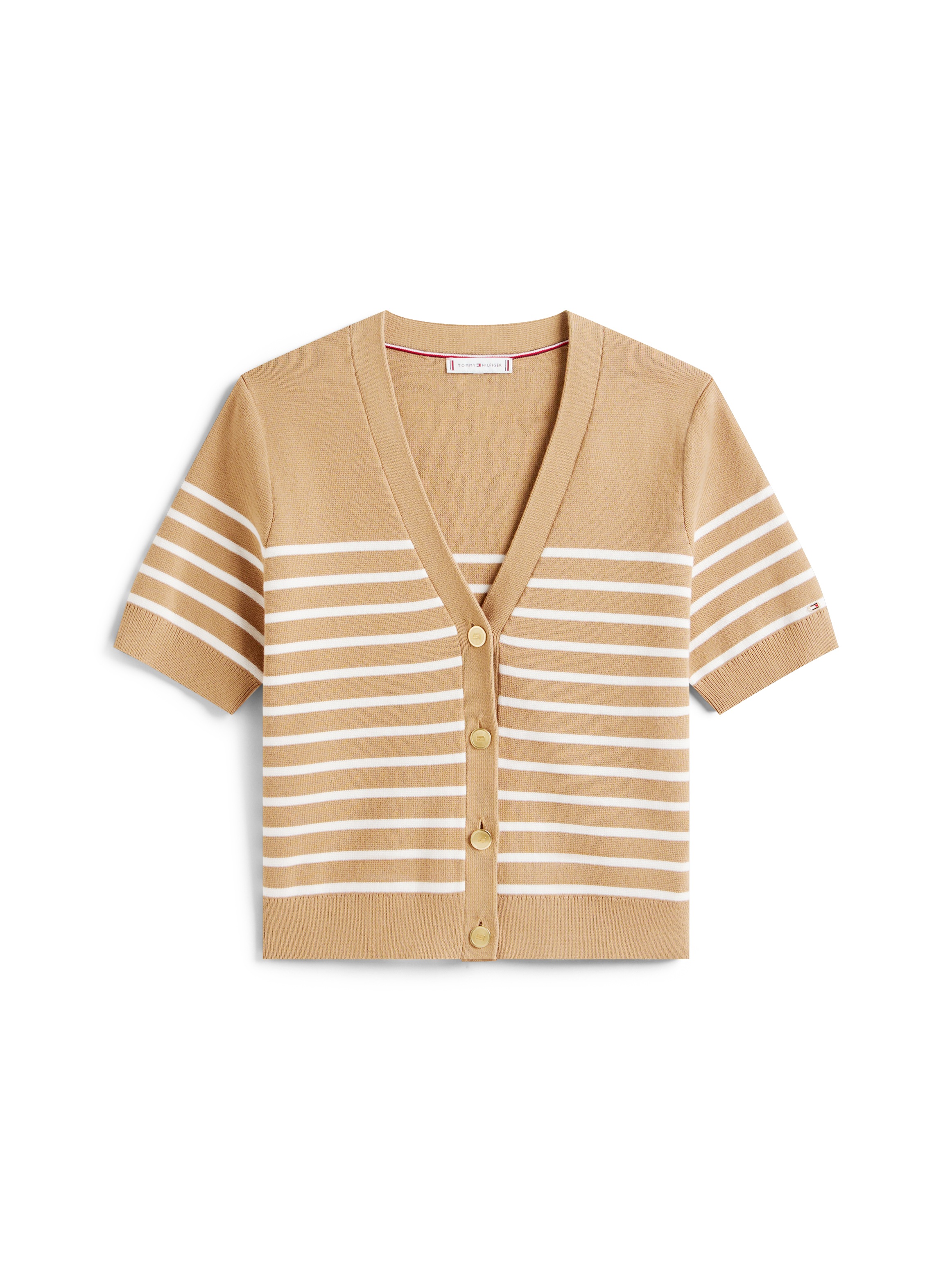 Tommy Hilfiger Strickjacke »CO JERSEY MID GG GOLD BTN CARDI« mit goldfarbenen Knöpfen