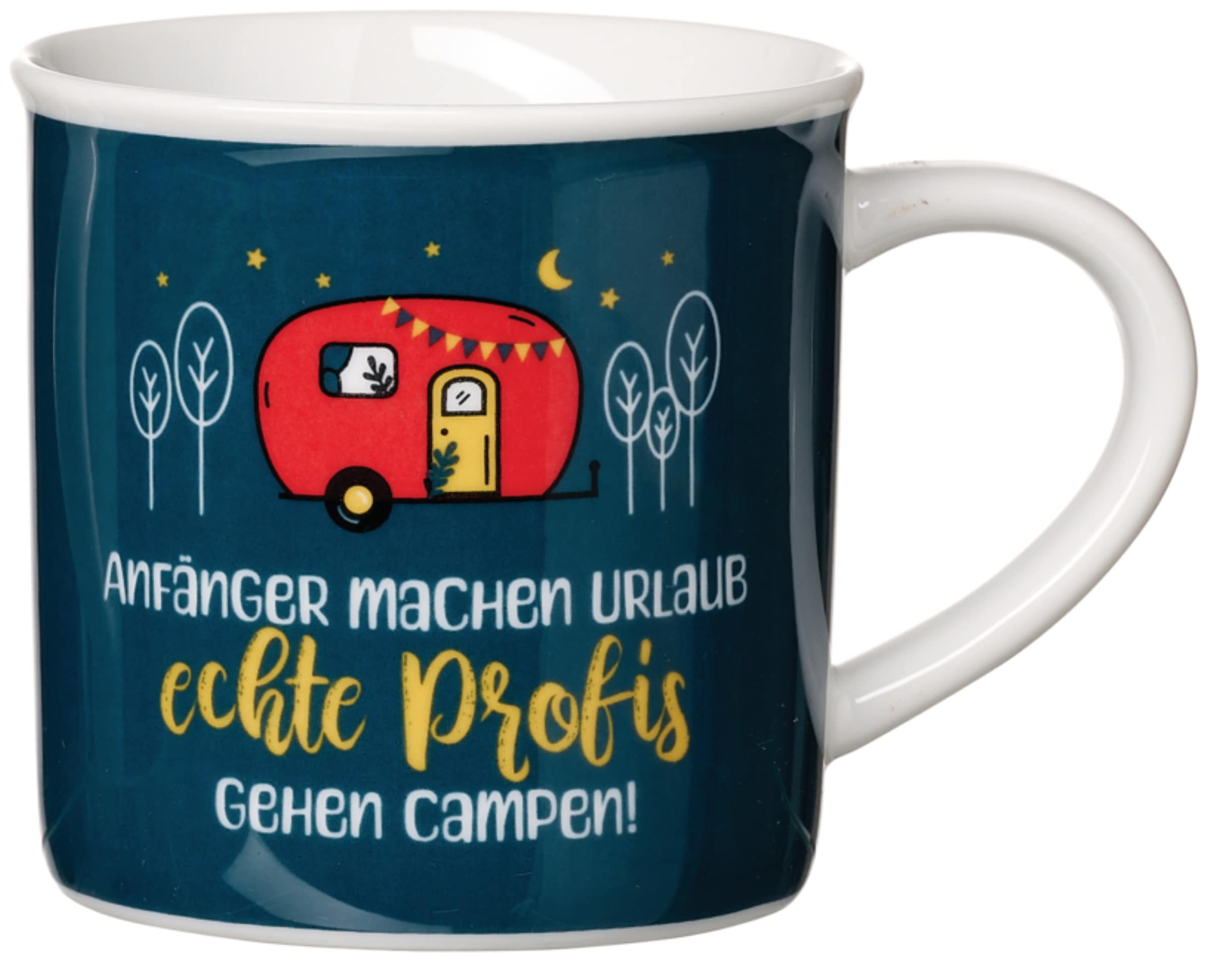 Ritzenhoff & Breker Becher "Camping" "Anfänger machen Urlaub,..." - in Geschenkbanderole