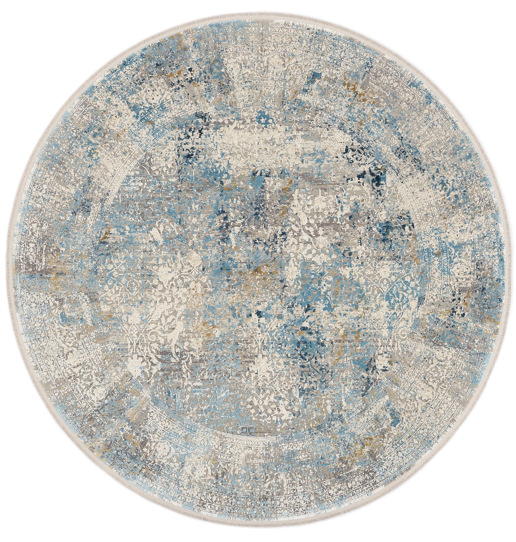 OCI DIE TEPPICHMARKE Teppich »BESTSELLER CAVA« rund 8 mm Höhe Glanz Viskose, Hoch Tief Struktur, mit Fransen, Wohnzimmer