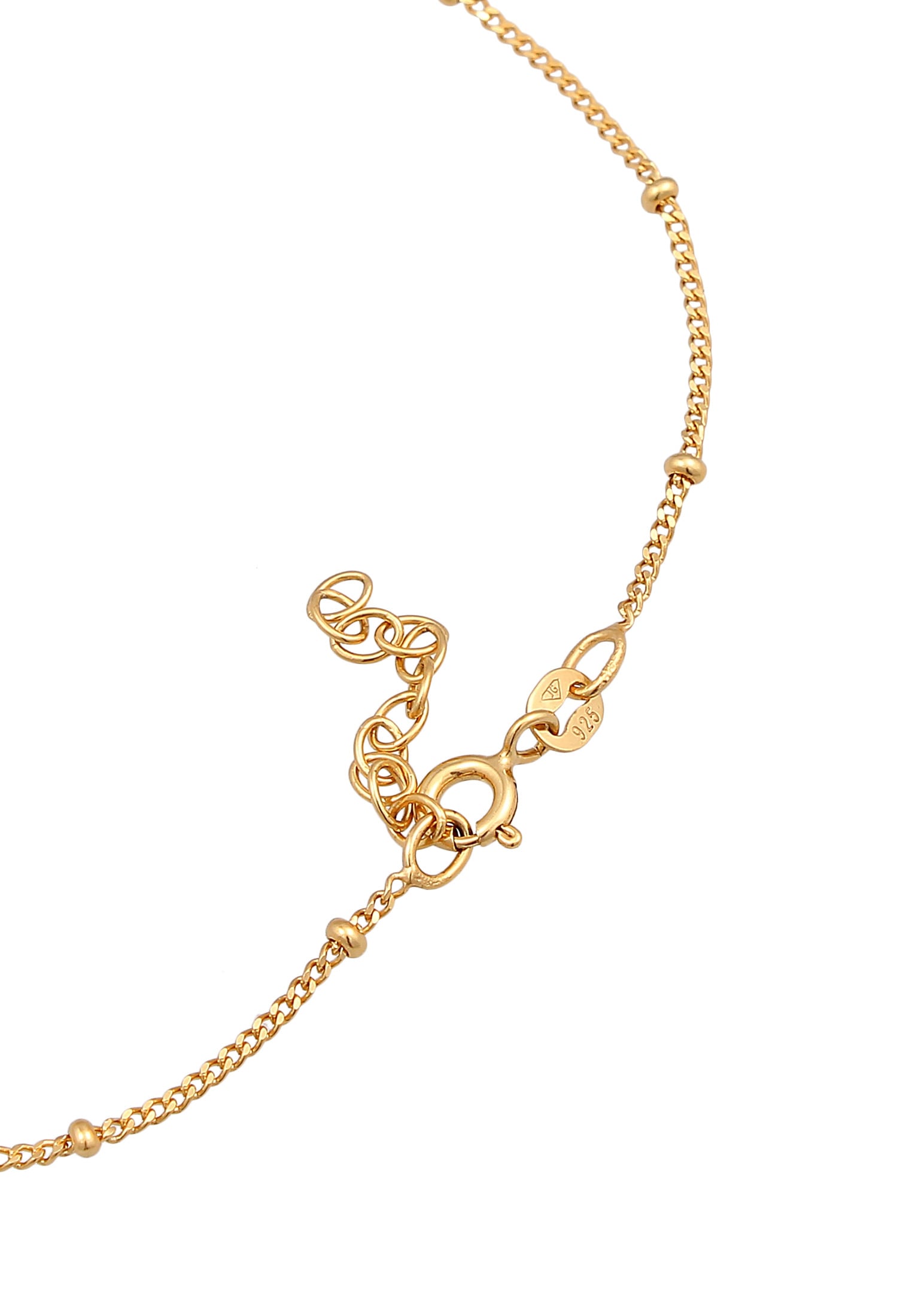Elli Fußkette »Fußschmuck Kugelkette Plättchen 925 Silber«