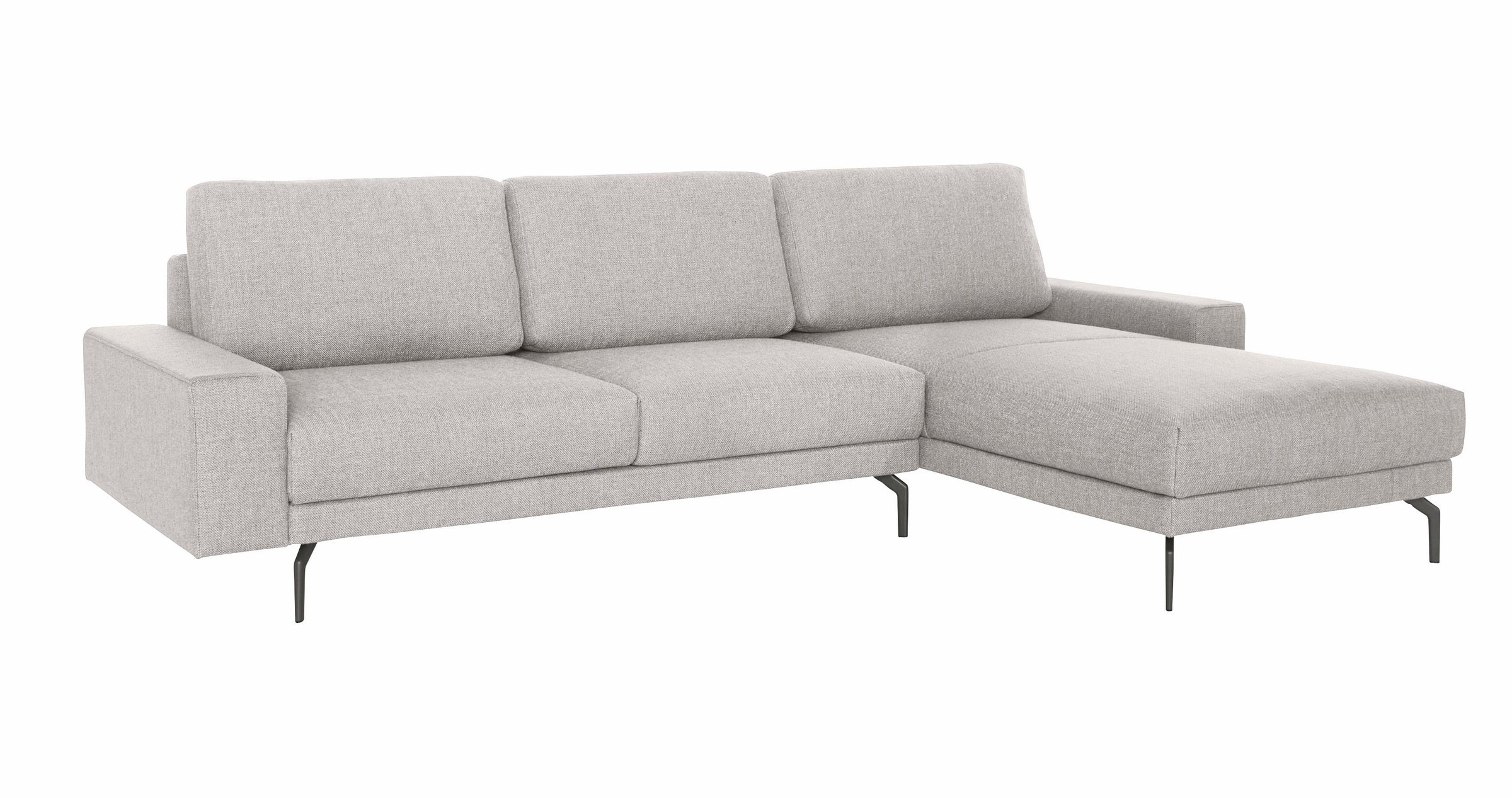 Creation BY ROLF BENZ Ecksofa »CR.450, Designecksofa, L-Form« Armlehne breit und niedrig, Alugussfüße in umbragrau, Breite 274 cm