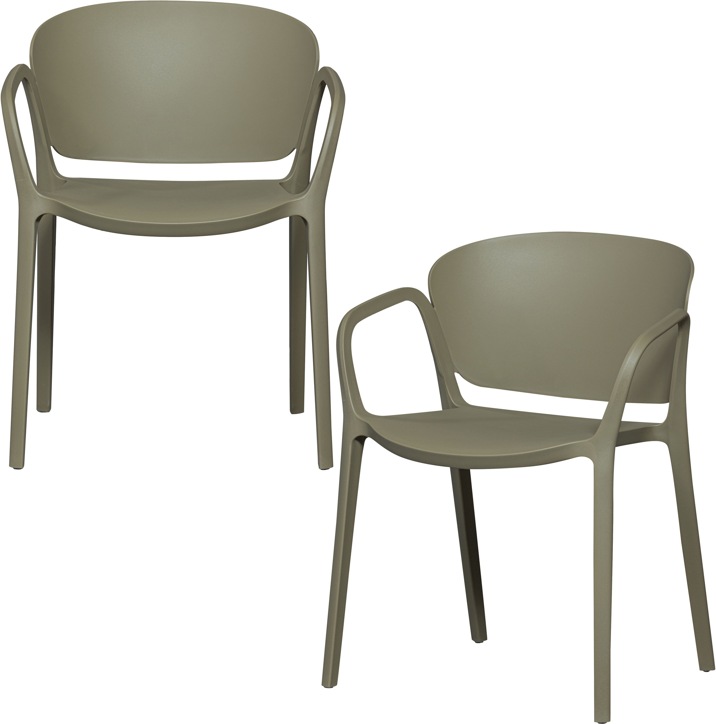 WOOOD Esszimmerstuhl »Bent Polypropylen stapelbar für In- und Outdoor, H 75 x B 57 x T 56 cm« () (Set, 2 St) Tragkraft 150 kg, fertig montiert, wasserabweisendes