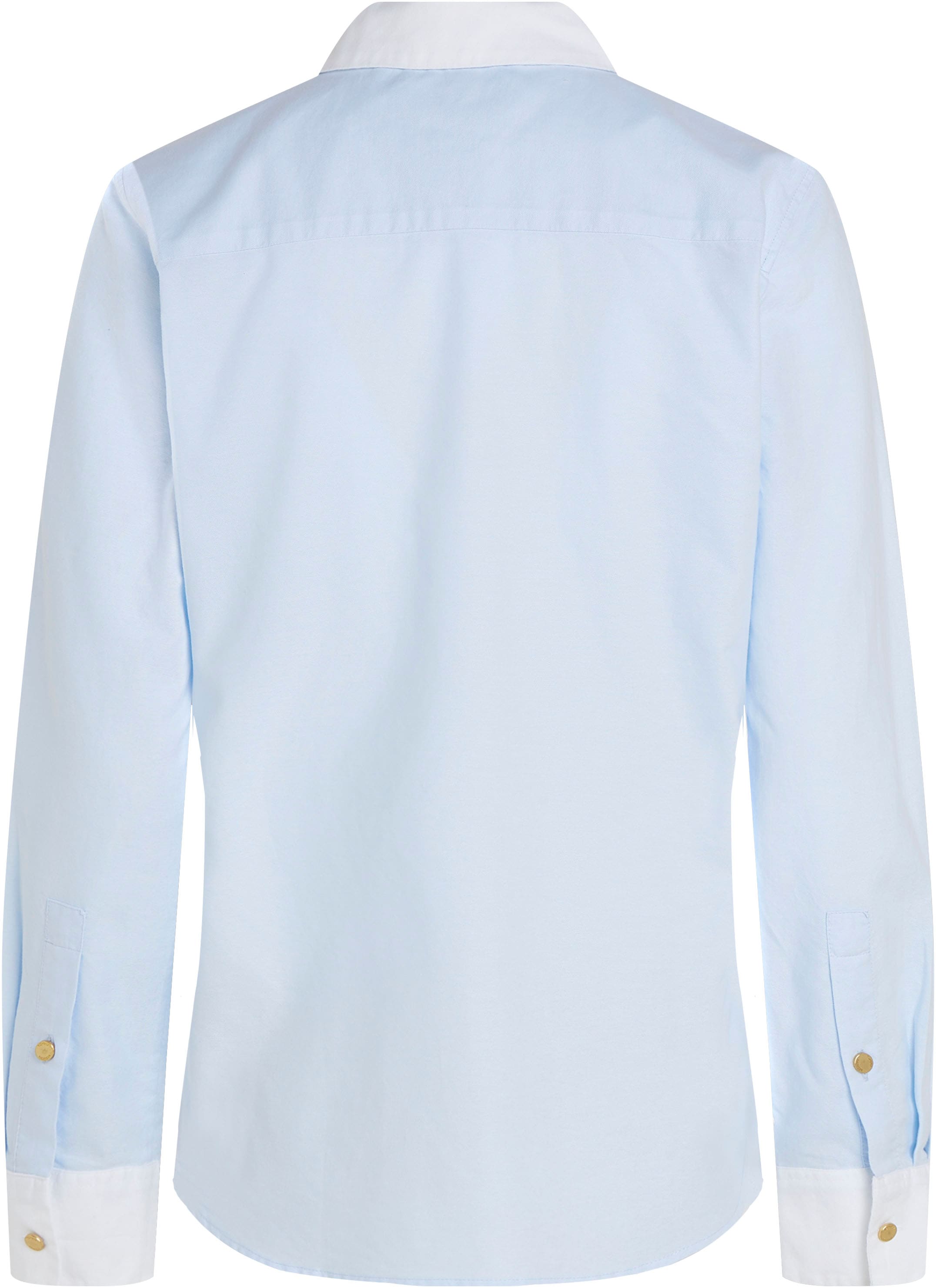 Tommy Hilfiger Hemdbluse »GOLD BUTTON REGULAR LS SHIRT«, mit goldfarbenen Knopf