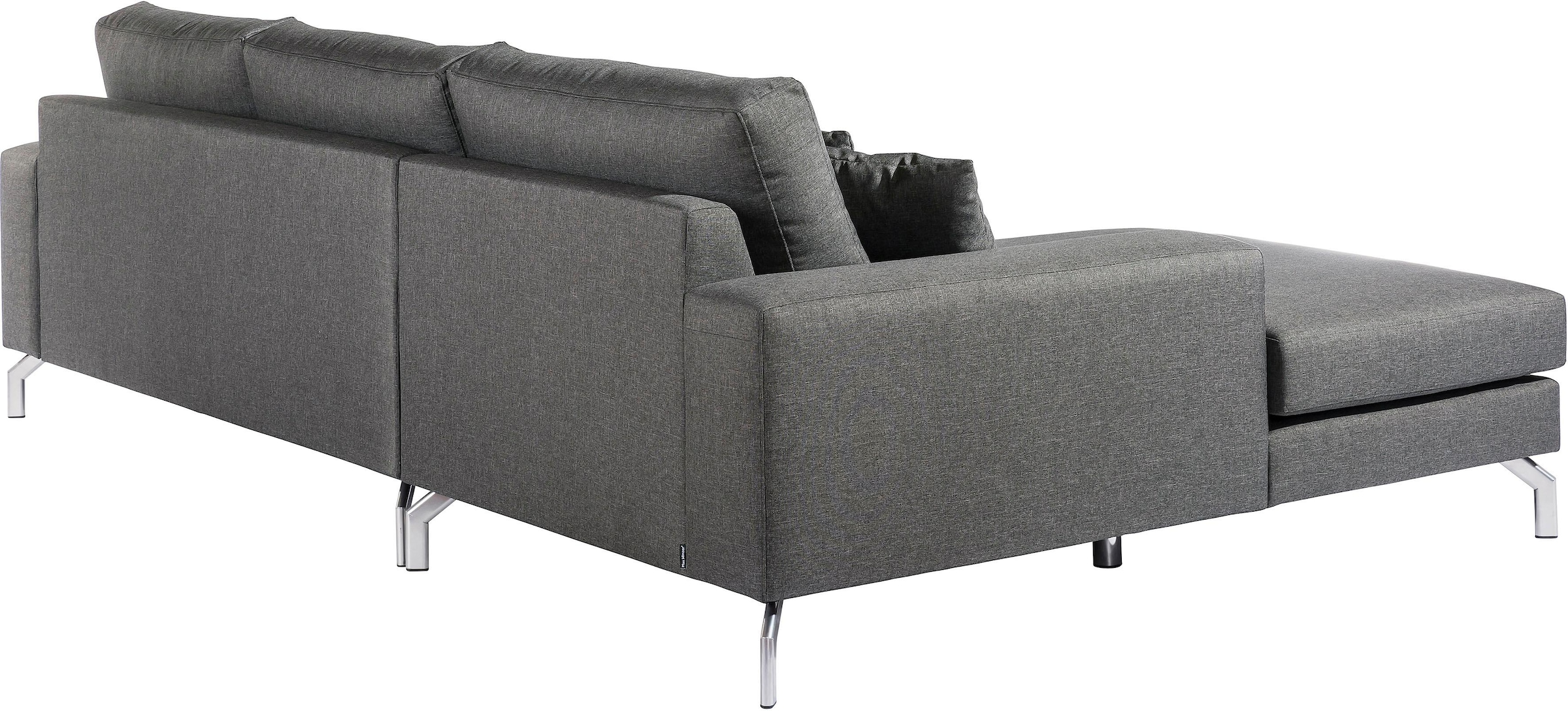 Max Winzer® Ecksofa »Flori Set inkl. Hocker, guter Sitzkomfort, aktuelles Design«, (Spar-Set, Ecksofa und Hocker), elegant mit abgewinkelten Chromfüßen, inklusive Zierkissen