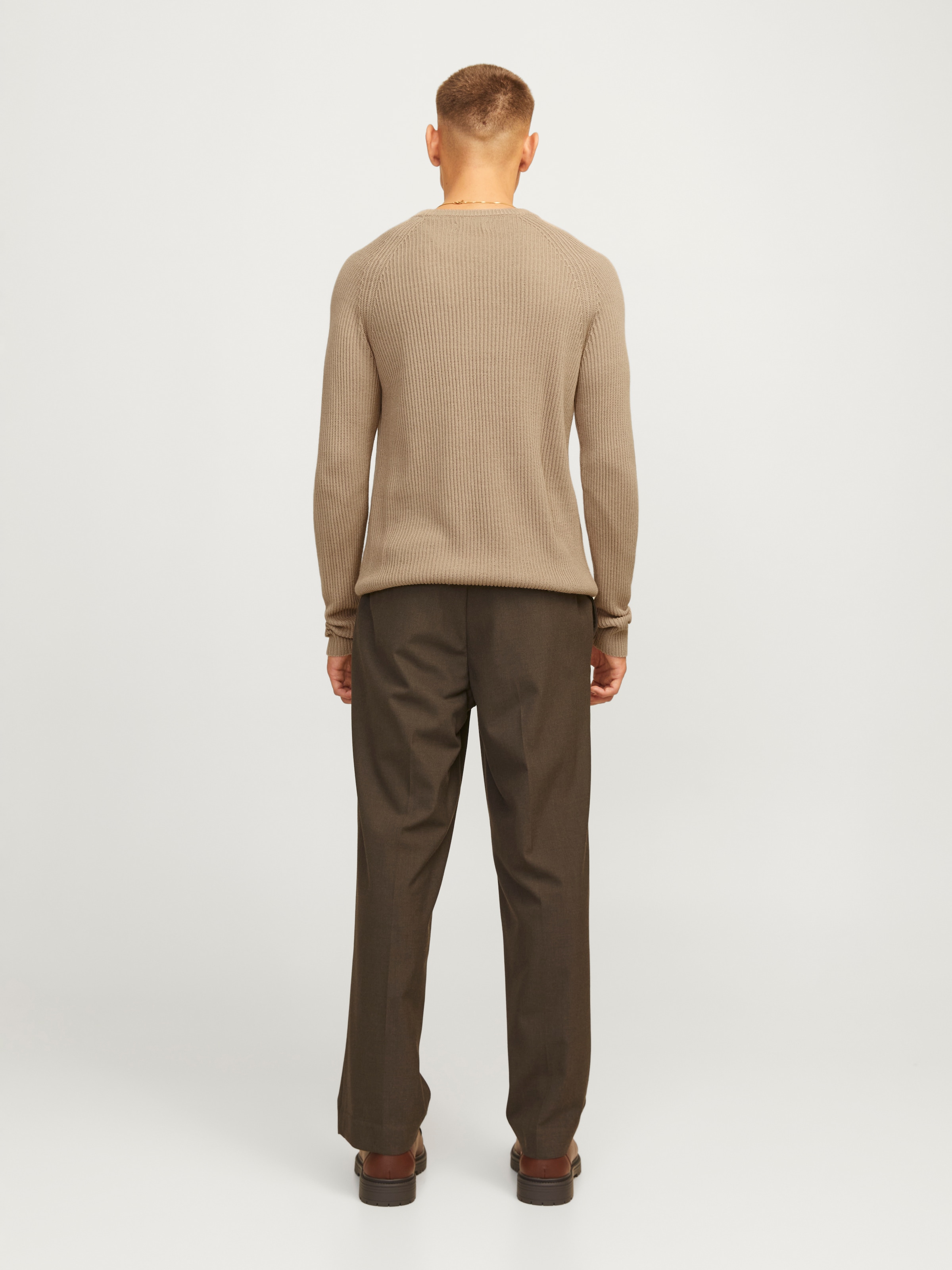 Jack & Jones Rundhalspullover »JJPANNEL KNIT CREW NECK AW24«