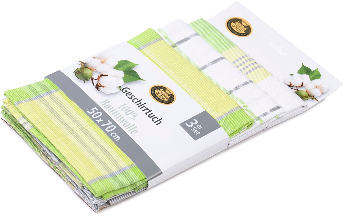 Gözze Geschirrtuch »Geschirrtücher, Des. 60058« Maß: 50 x 70 cm, Set: 2x kariert und 1x gestreift