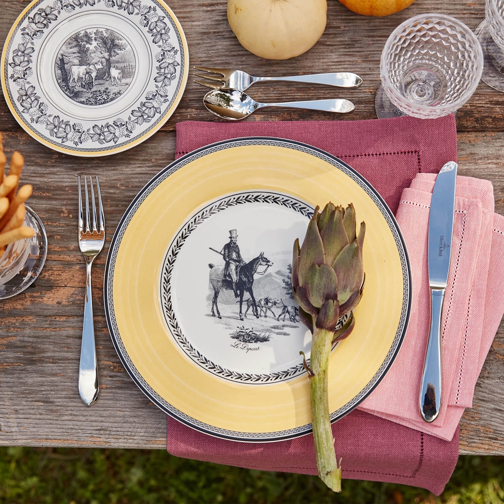 Villeroy & Boch Speiseteller »Speiseteller Audun Chasse ø 27,1 cm weiß-grau-gelb«