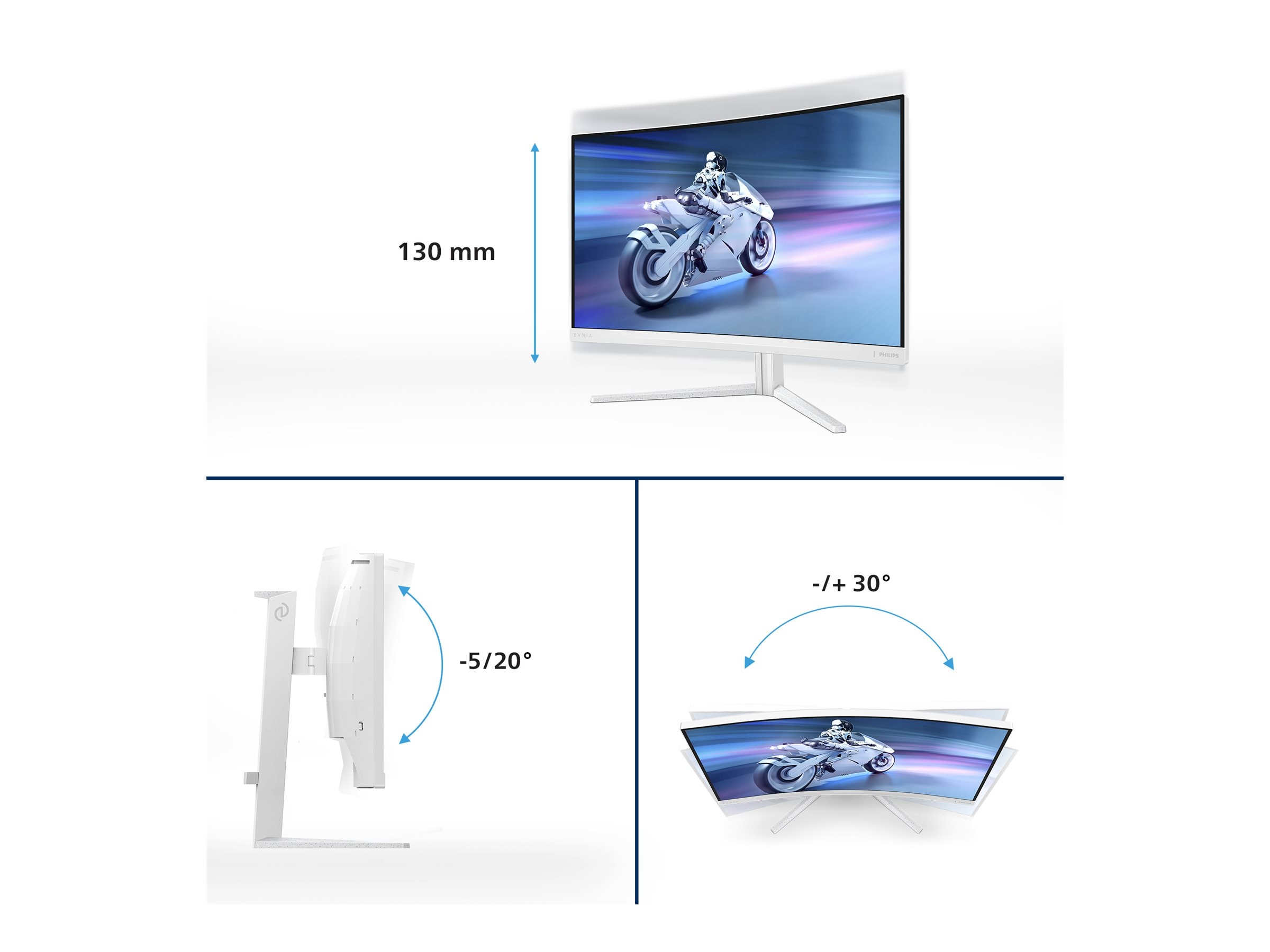 Philips Curved-Gaming-Monitor »32M2C5501«, 80 cm/32 Zoll, 2560 x 1440 px, QHD, 0,5 ms Reaktionszeit, 180 Hz, dreh-, neig-, und höhenverstellbar