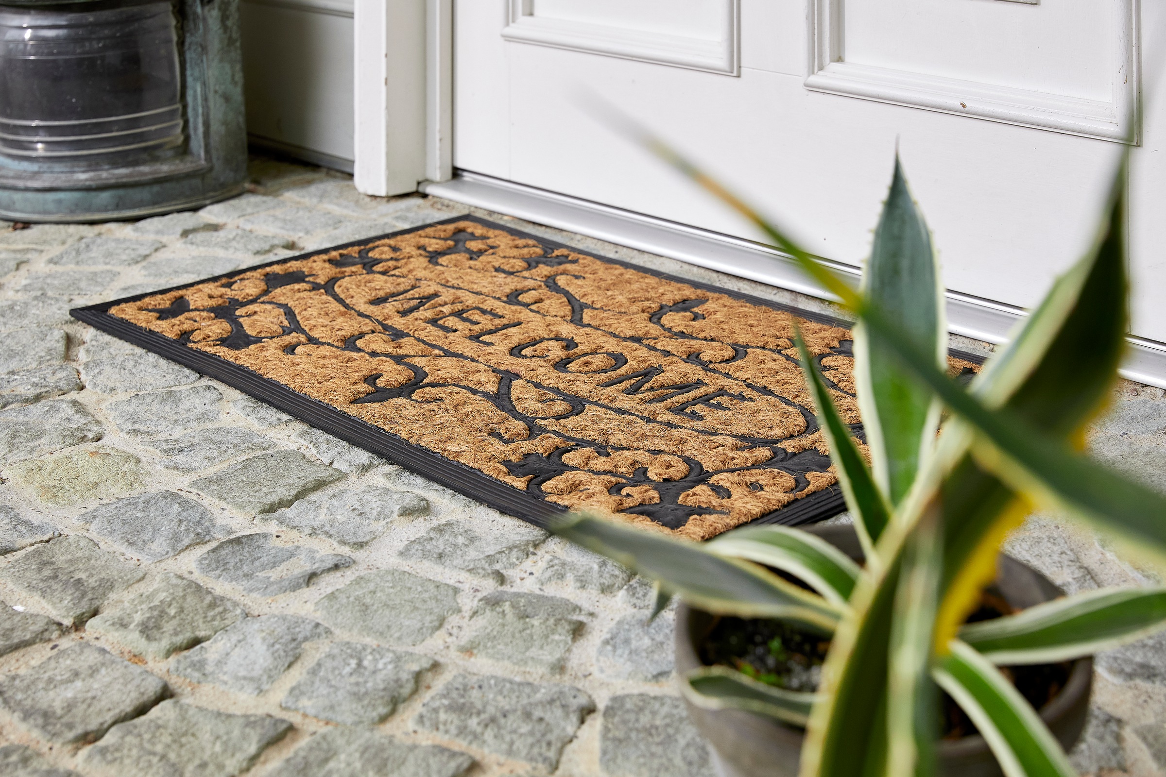 ASTRA Fußmatte »Coco Deluxe Light ,  Welcome« rechteckig 8 mm Höhe Türmatte, Kokos, rutschfest, schmutzabweisend, In und Outdoor