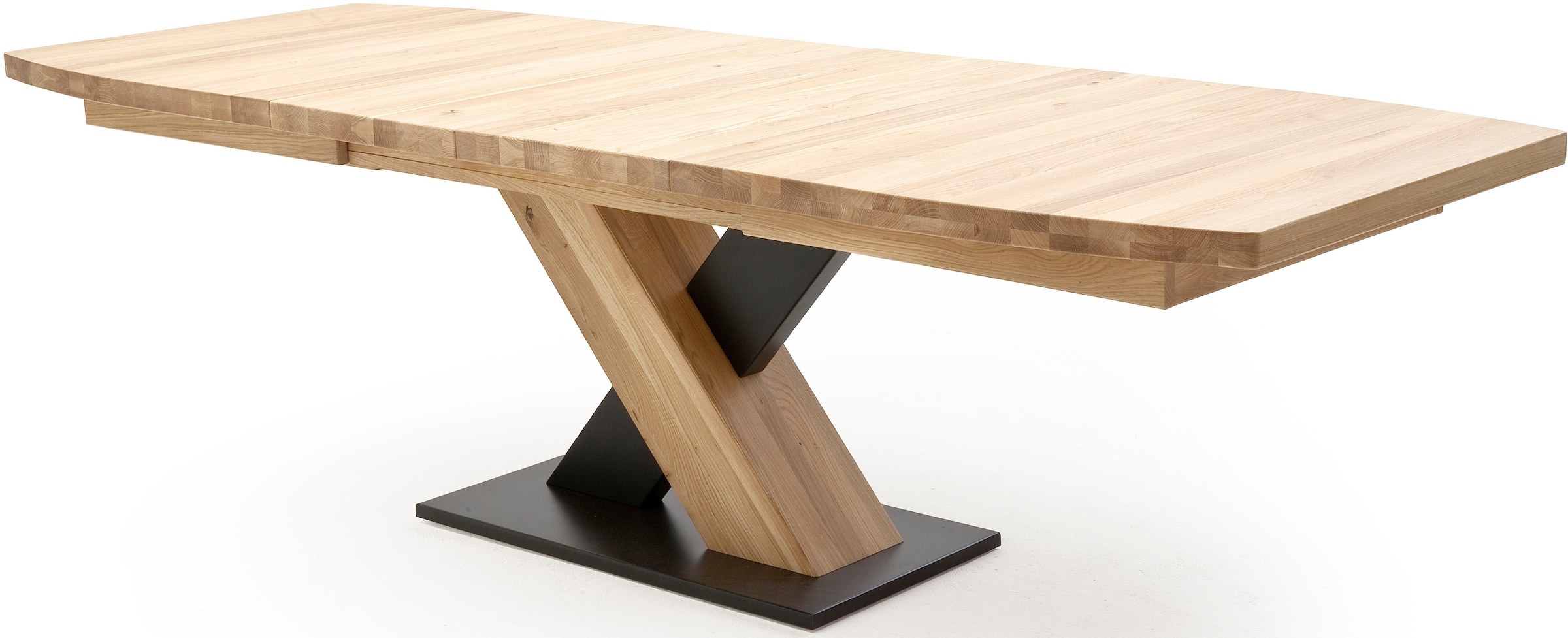MCA furniture Esstisch »Mendoza«, Esstisch Bootsform mit X-Säule, ausziehbar
