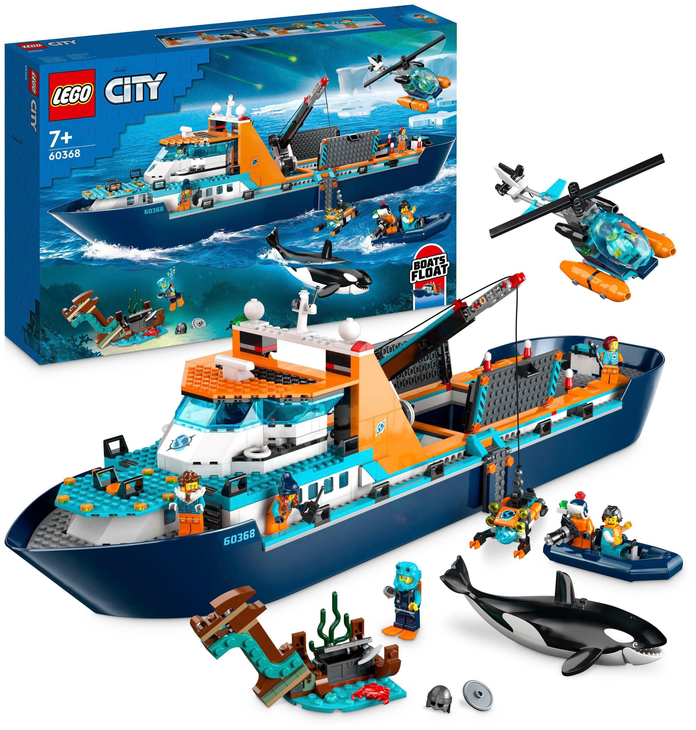 LEGO® Konstruktionsspielsteine »Arktis-Forschungsschiff (60368), LEGO® City«, (815 St.), Made in Europe