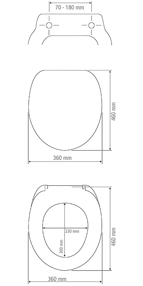 WENKO WC-Sitz »Modell Galati«, aus Duroplast, ultraflach, D-Form, mit Absenkautomatik