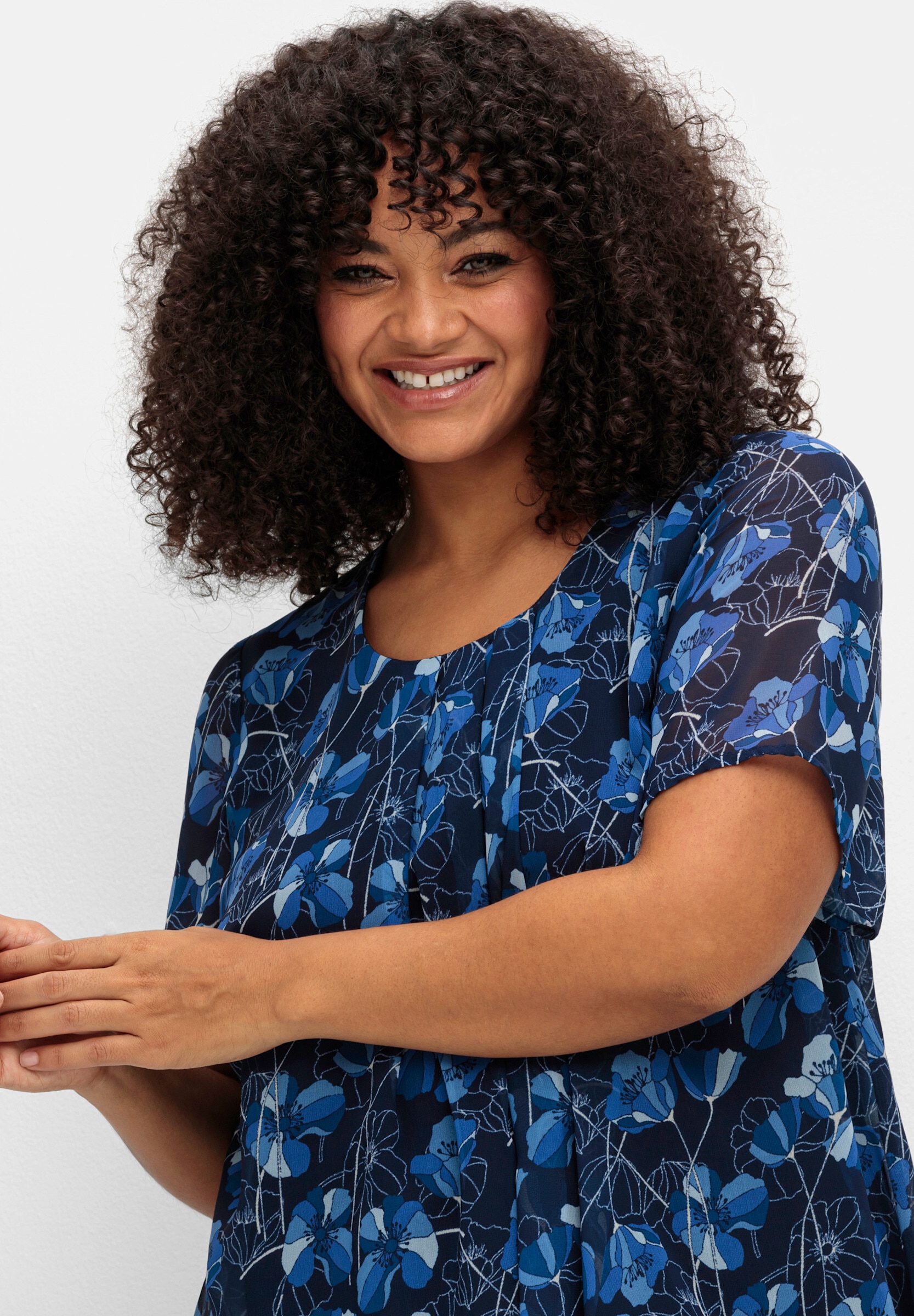 Sheego Longbluse »Tunika Tunika aus Chiffon, im Lagenlook«