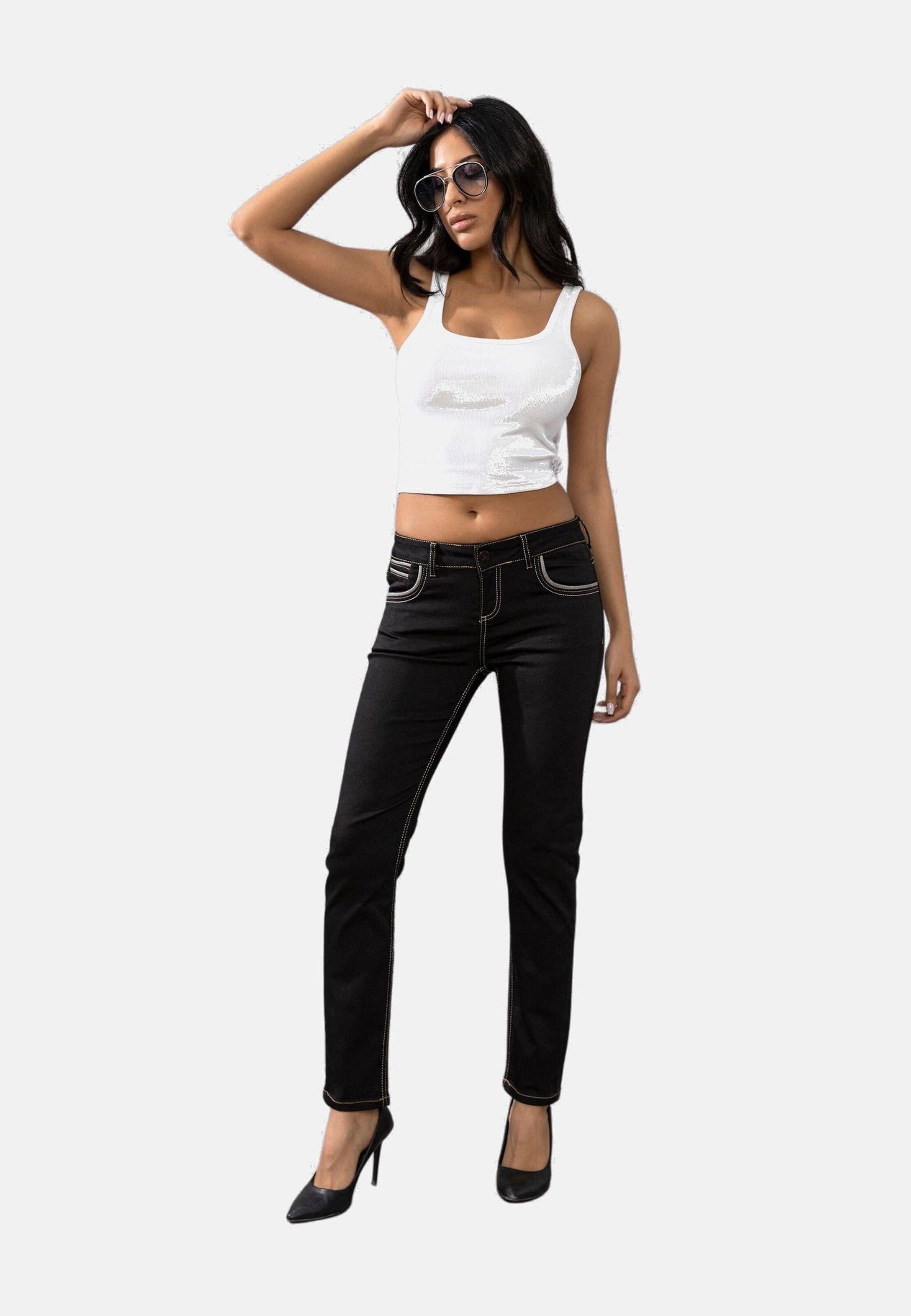 Cipo & Baxx Slim-fit-Jeans »Cipo & Baxx Jeans« mit auffällig farbigen Ziernähten, WD256