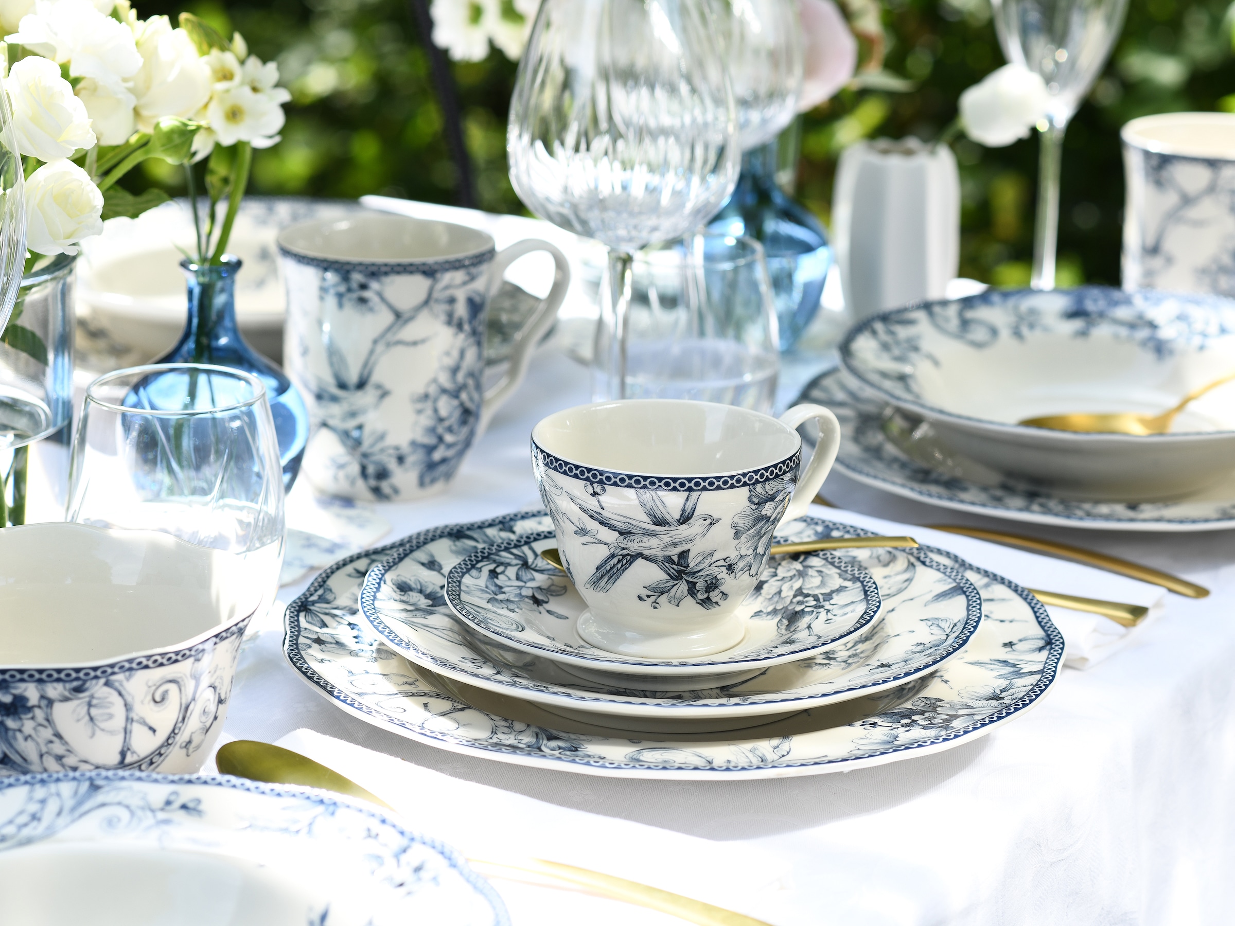 CreaTable Kaffeeservice »Adelaide, Service 12-tlg.« Nostalgischer Vintage Dekor, Elegante Form