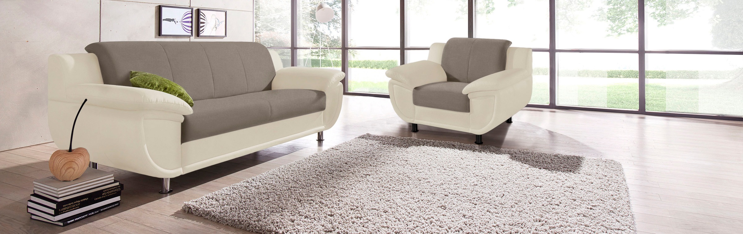 TRENDMANUFAKTUR Sessel »Rondo 3, Loungesessel« wahlweise mit komfortablem Federkern, mit extra breiten Armlehnen