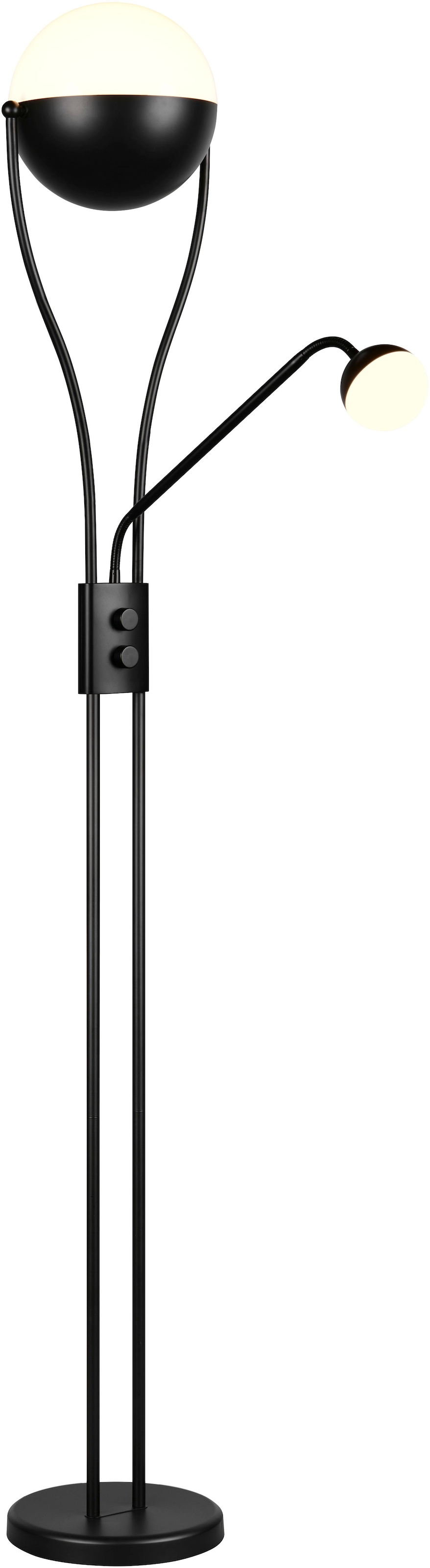 TRIO Leuchten LED Stehlampe »CHRIS, LED Stehleuchte, mit Lesearm, Drehdimmer« LED-Board 1 Stk. Warmweiß flexibles Leselicht getrennt schalten + dimmen, warmweißes Licht 3000K