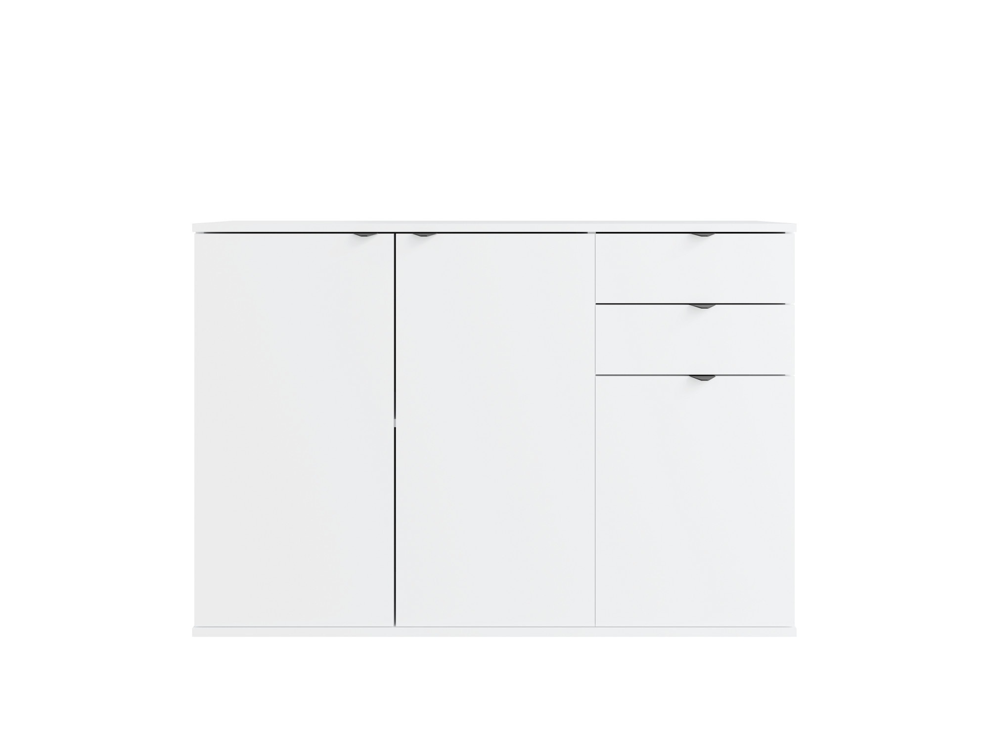 OTTO home Kommode »THALIAANA Sideboard mit 3 Türen und 2 Schubladen, Breite 120 cm« Schrank in 3 Farben erhältlich, schwarze Metallgriffe, viel Stauraum