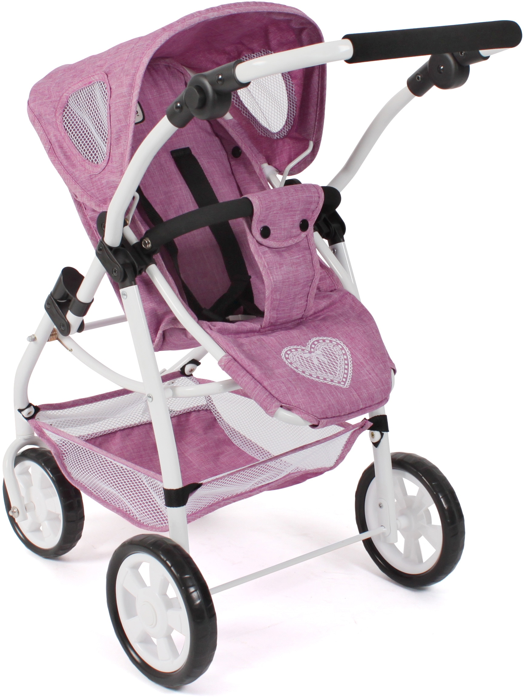 CHIC2000 Kombi-Puppenwagen »Emotion All In 3in1, Jeans Pink«, inkl. Babywanne, Babyschale und Sportwagenaufsatz