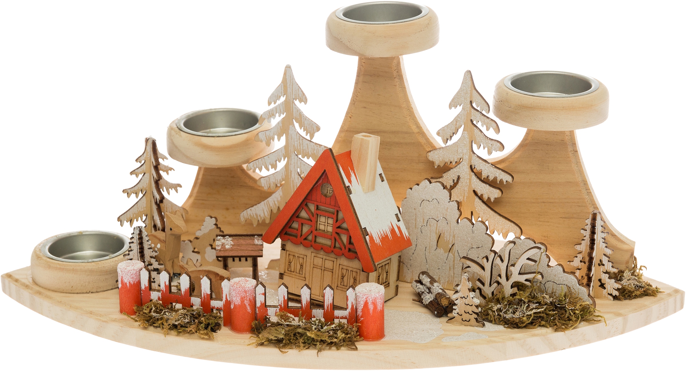 my home Teelichthalter »Weihnachtsdeko«, Holz aus Winterlandschaft (1 St.)