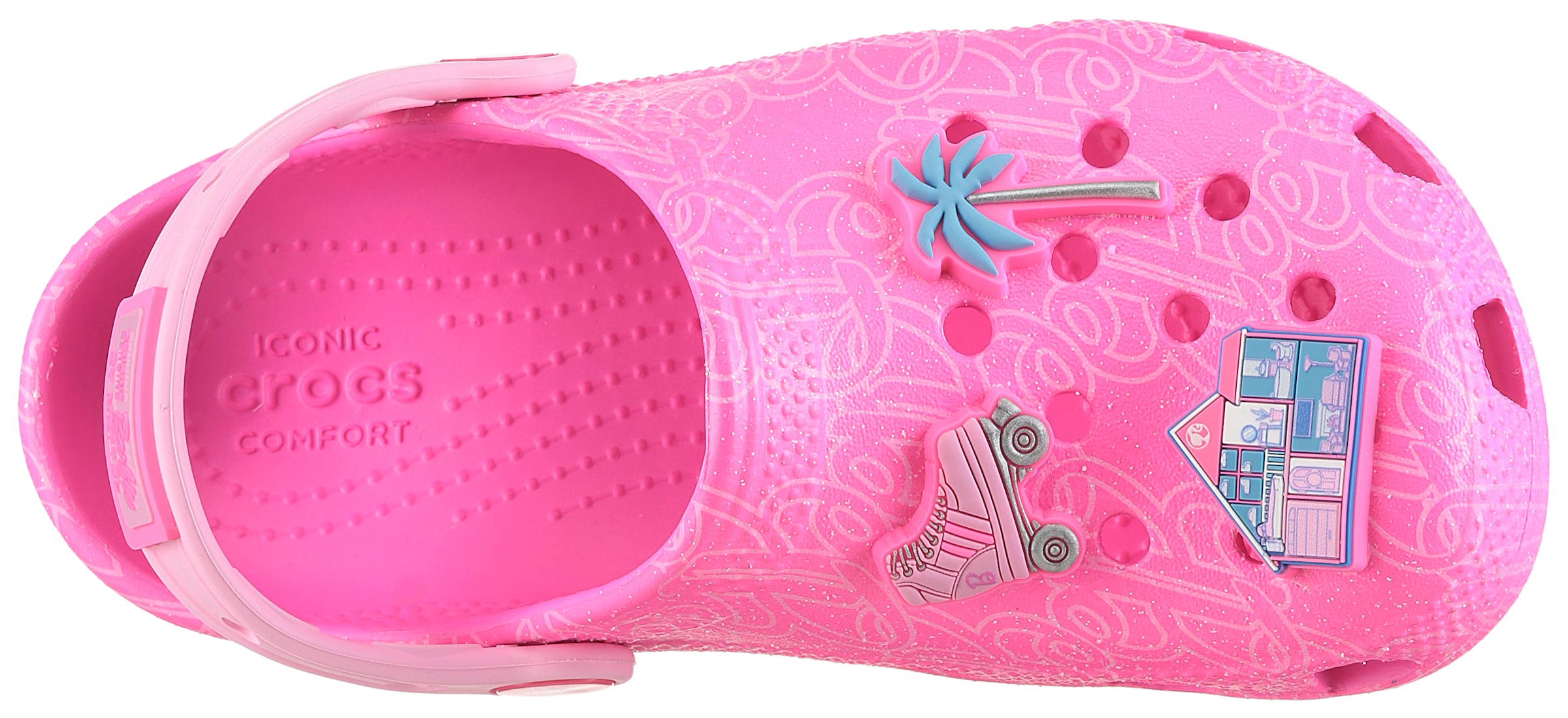 Crocs Clog »Mattel Pink Barbie Cls Clog K«  Barbie Clog, Hausschuh mit Herzchen