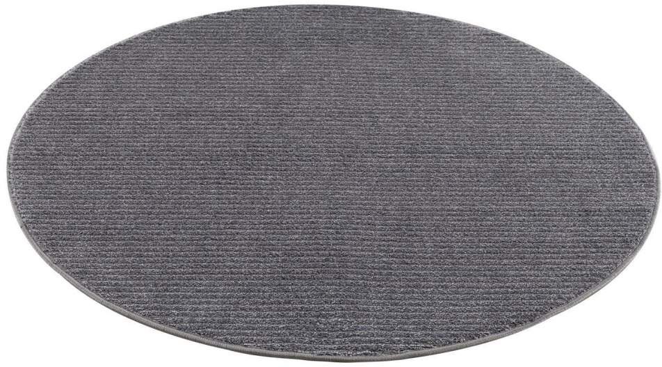 Carpet City Teppich »Friseé-Teppich FANCY900«, rund, 12 mm Höhe, Kurzflor, Einfarbig, 3D-Optik, Streifen Look