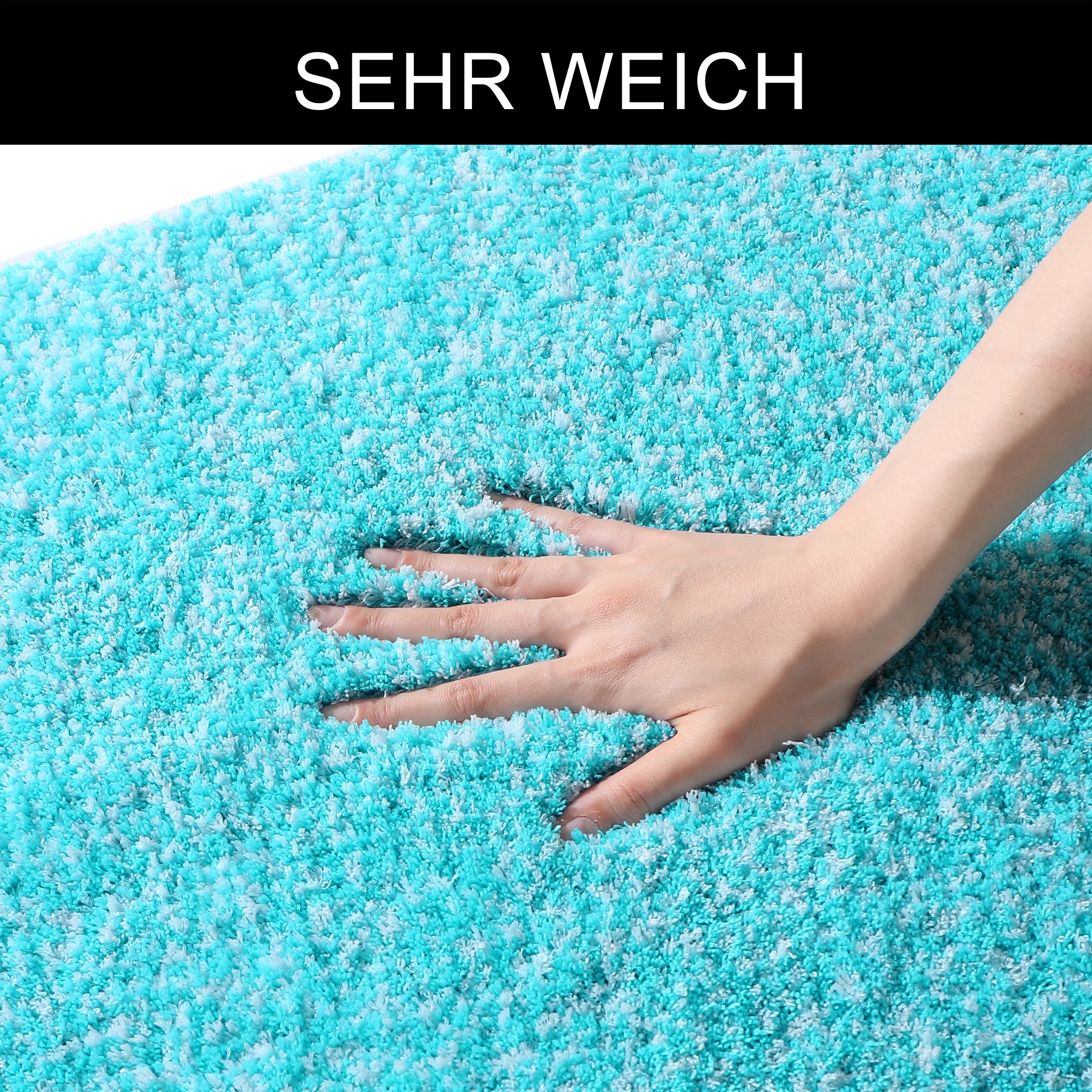 my home Badematte »Vanessa meliert, Badvorleger, Badezimmer Teppich, Duschvorleger«, rutschhemmend beschichtet, strapazierfähig, Badteppich, weiche Haptik, unifarben