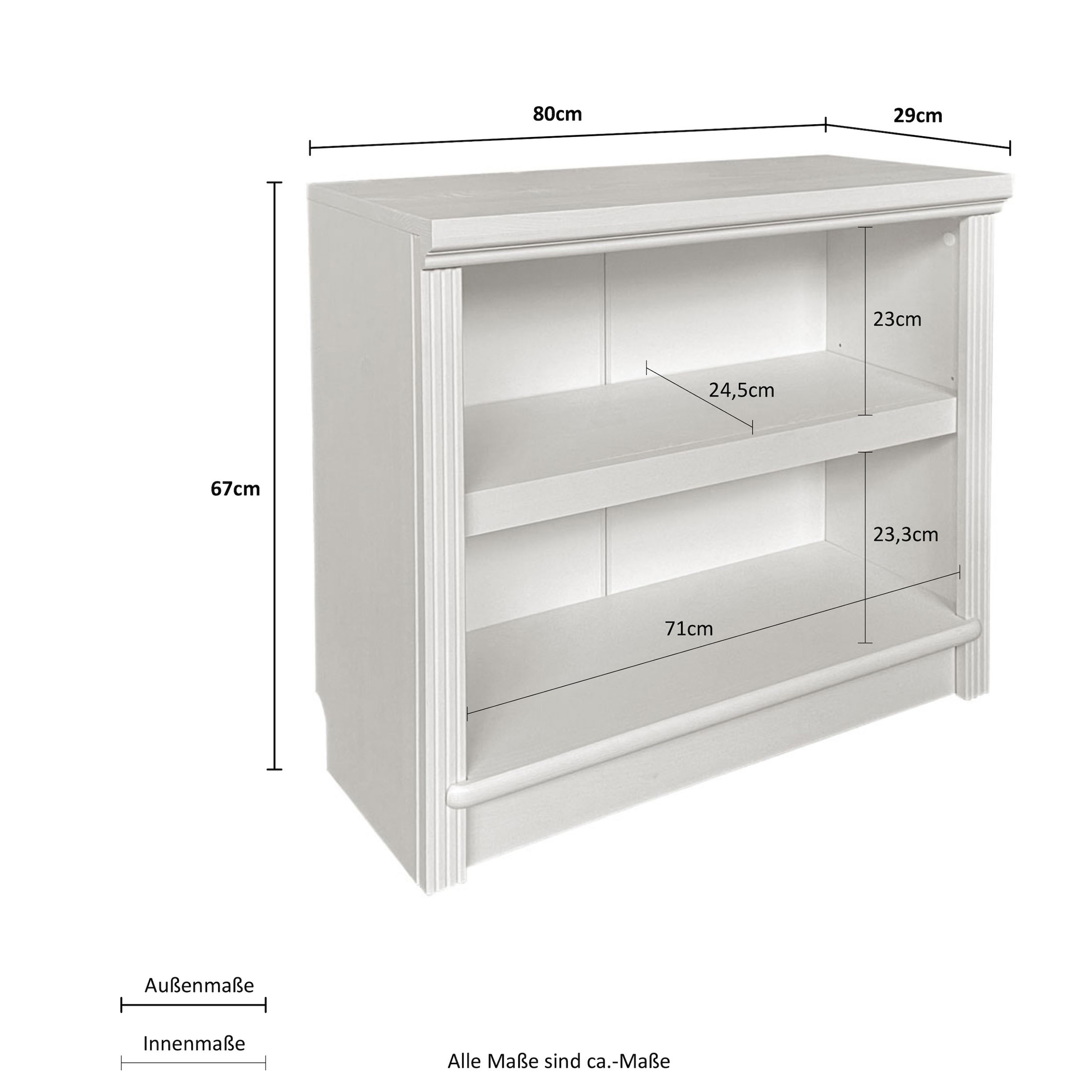 Home affaire Standregal »Soeren«, Aus massiver Kiefer, Maße (B/T/H): 80/29/67 cm