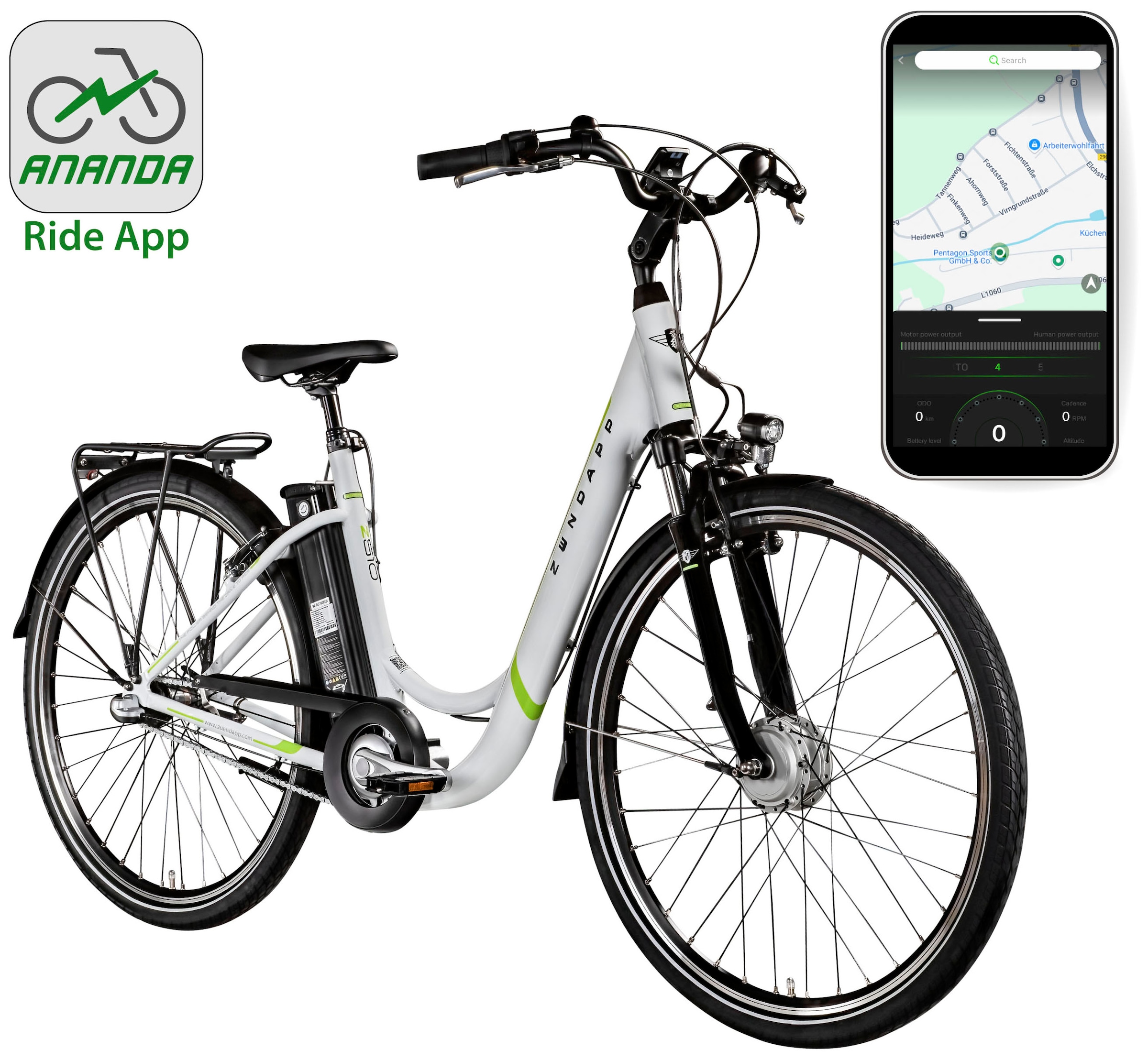 Zündapp E-Bike »Z510«, 3 Gang, Shimano, Nexus SC-3C41, Frontmotor 250 W, Pedelec, Elektrofahrrad für Damen u. Herren