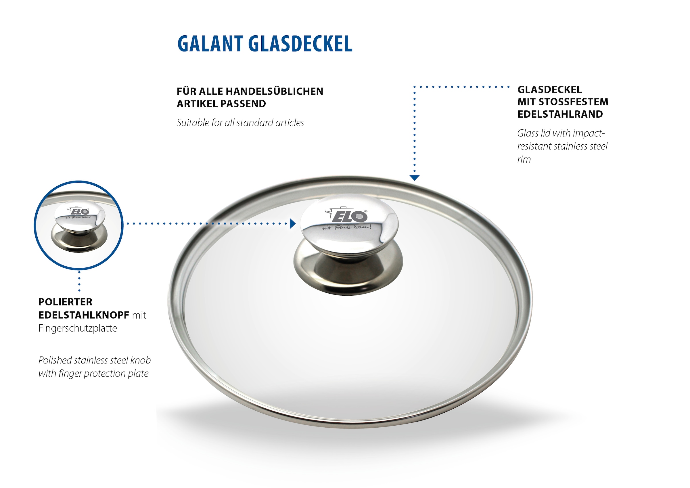 Elo Universaldeckel »Galant« aus feuerfestem Glas, für modernes Sichtkochen
