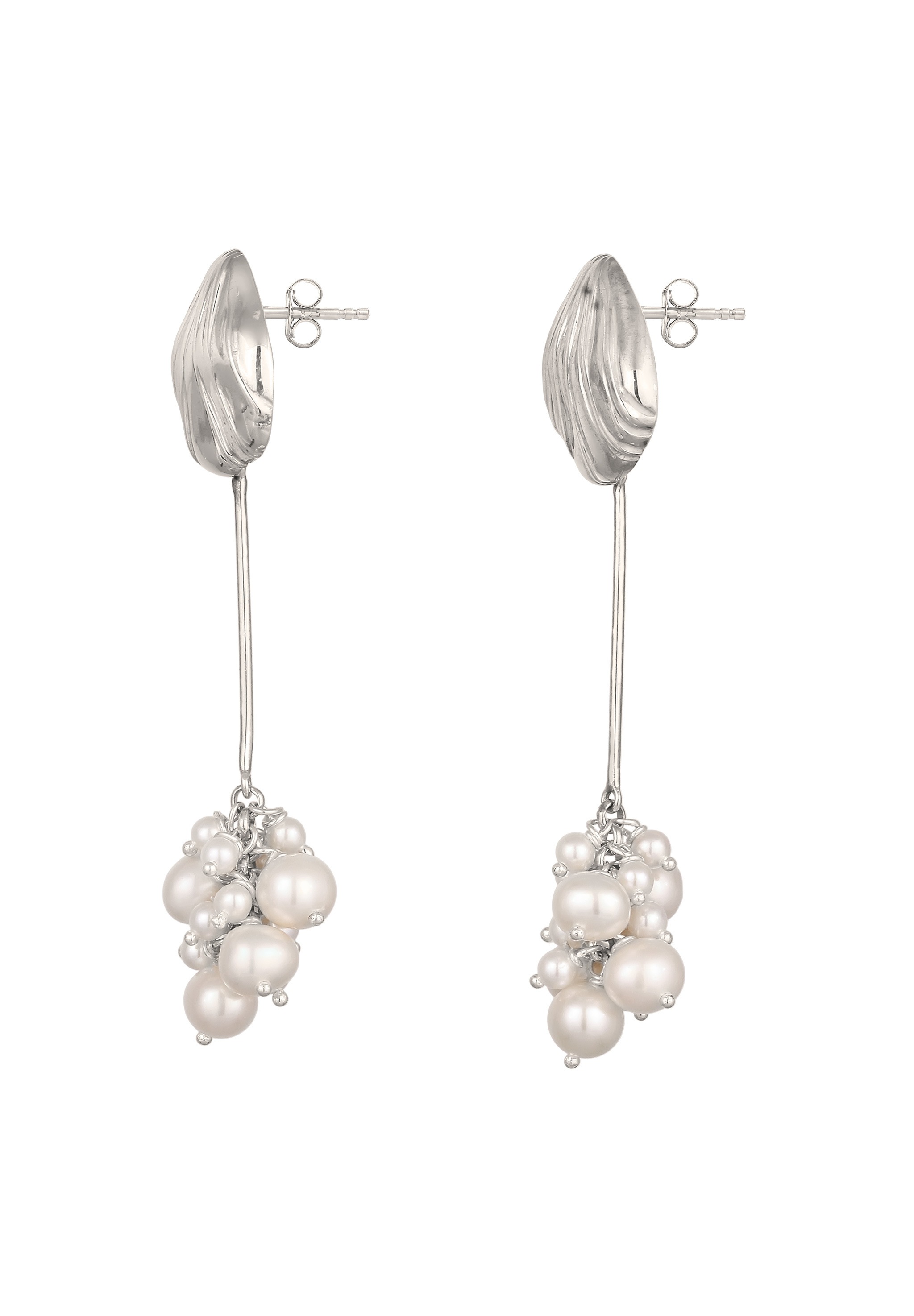 HAZE & GLORY Paar Ohrhänger »Ohrringe Ohrhänger lang mit Süßwasserzuchtperlen Weiß 925 Sterling Silber«