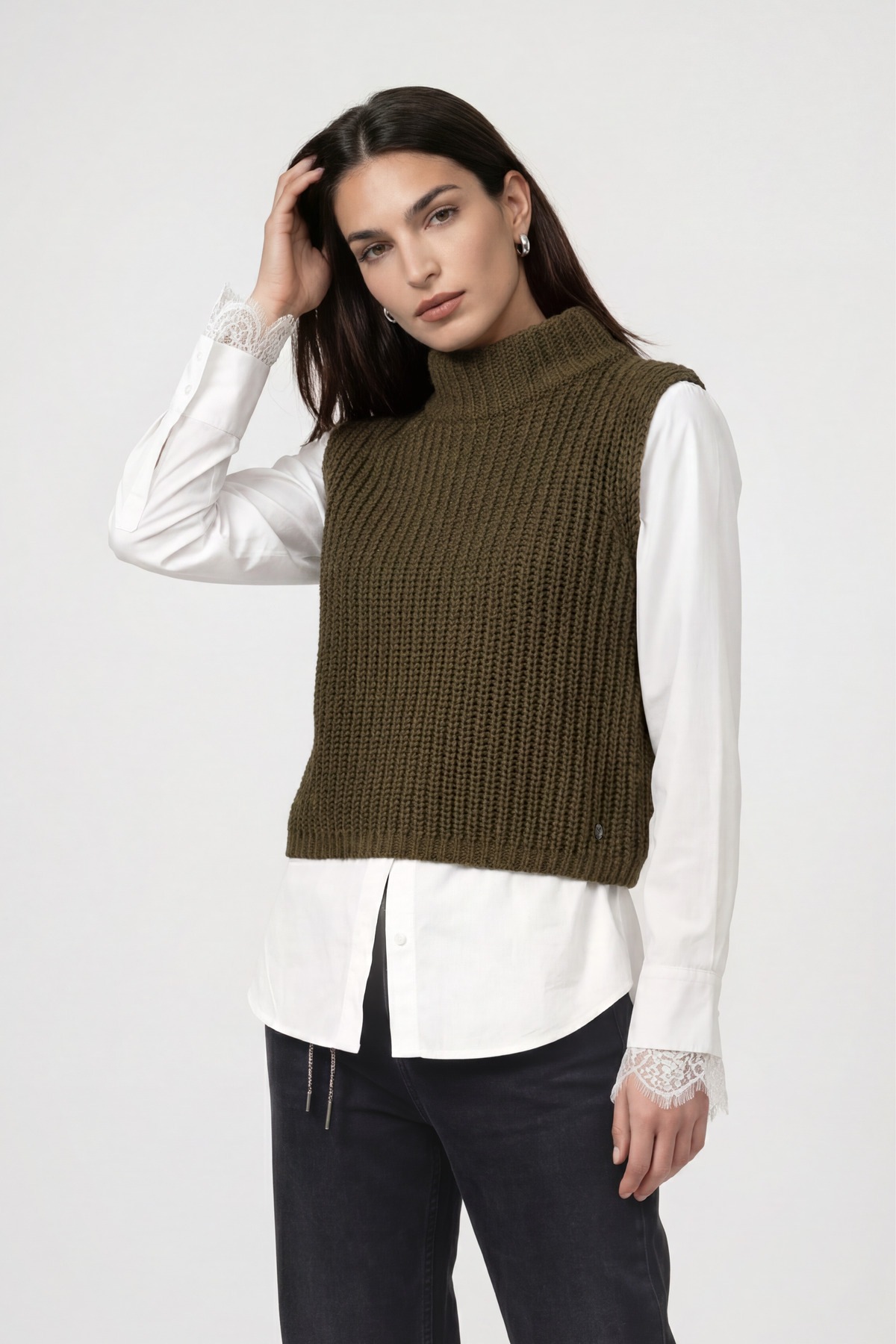 Monari Pullunder »Pullunder Basic Chenille« Regular fit mit Stehkragen