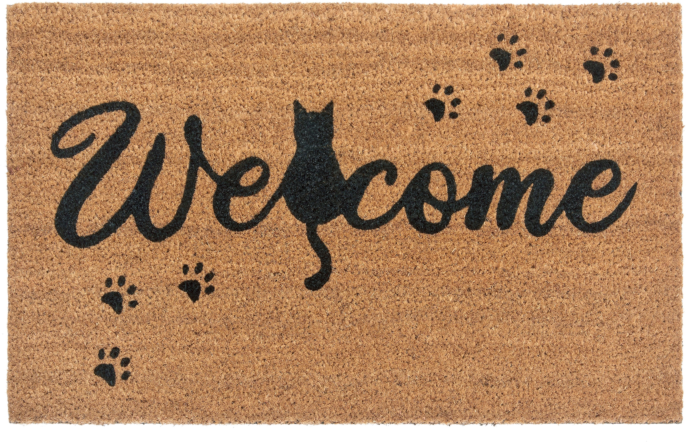 Kokosmatte, Kokos, Schmutzfangmatte, Innen, Home Outdoor, HANSE online Fußmatte Paws Cat Mats Kokos »Mix Welcome«, kaufen Rutschfest, Flur rechteckig,