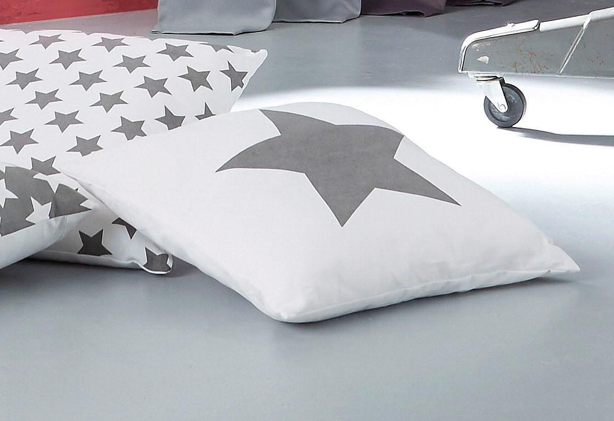 ELBERSDRUCKE Dekokissen »BIG STAR 07 grau- weiß«, (1 St.), Reißverschluss,  Kissenhülle mit Füllung, Stern, bedruckt, gemustert online kaufen