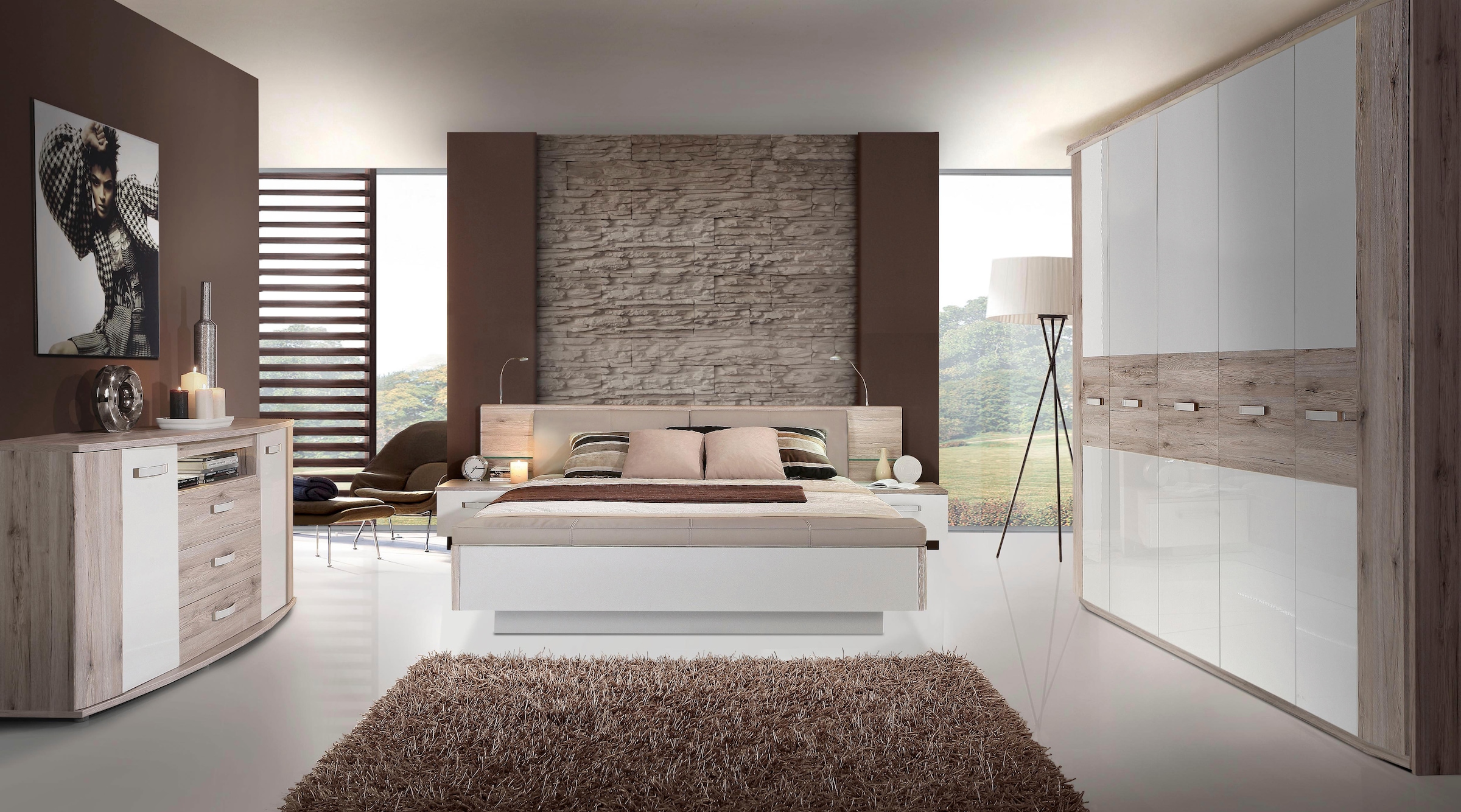 FORTE Kleiderschrank »Rondino«, (Maße: B/H/T ca. 250x214x62 cm), mit Kranz