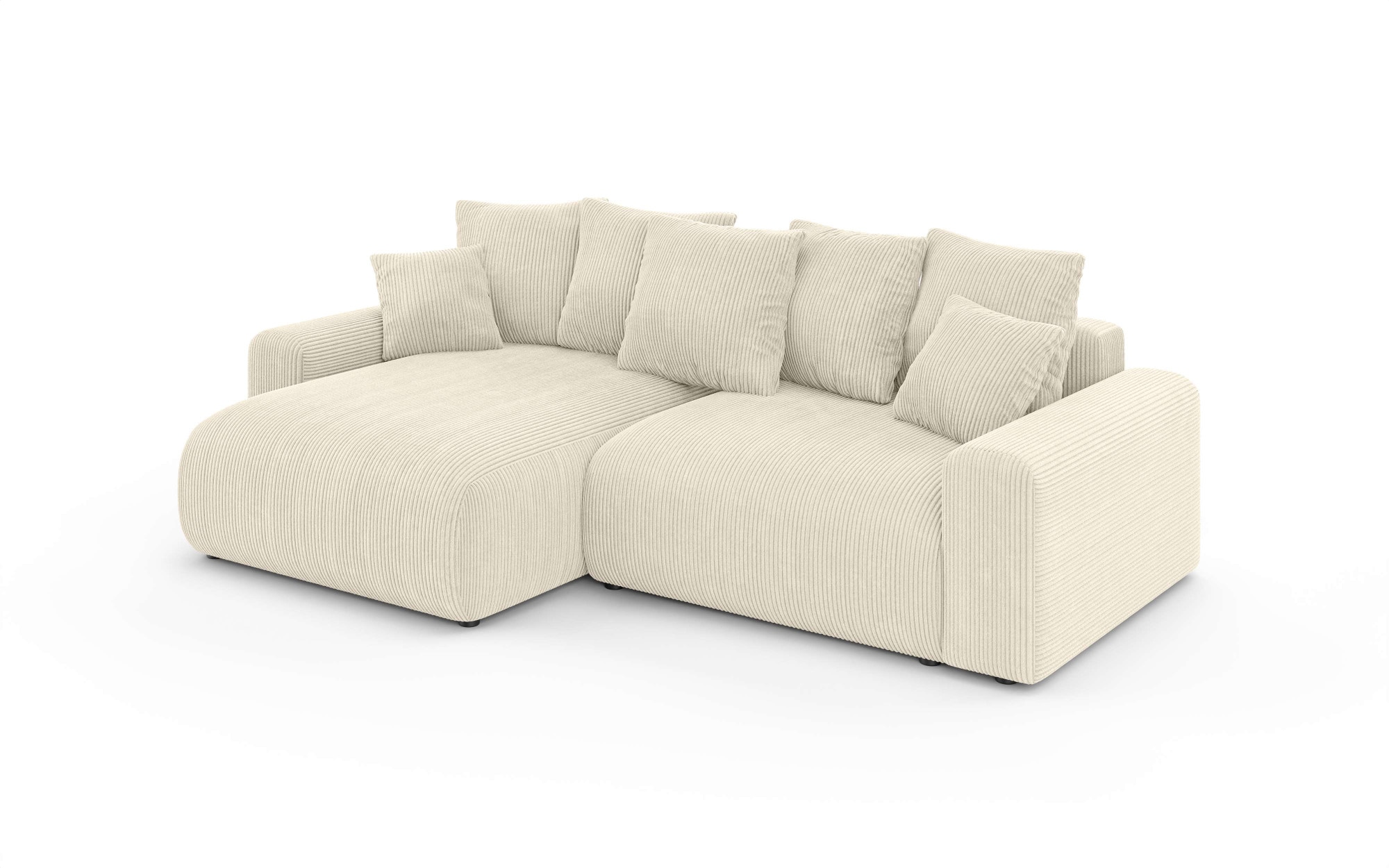 Home affaire Ecksofa »LAKESIDE klein mit Bettfunktion und Bettkasten, B/T/H 235/142/84 cm«, L-Form, Recamiere beidseitig montierbar, mit Wellenunterfederung