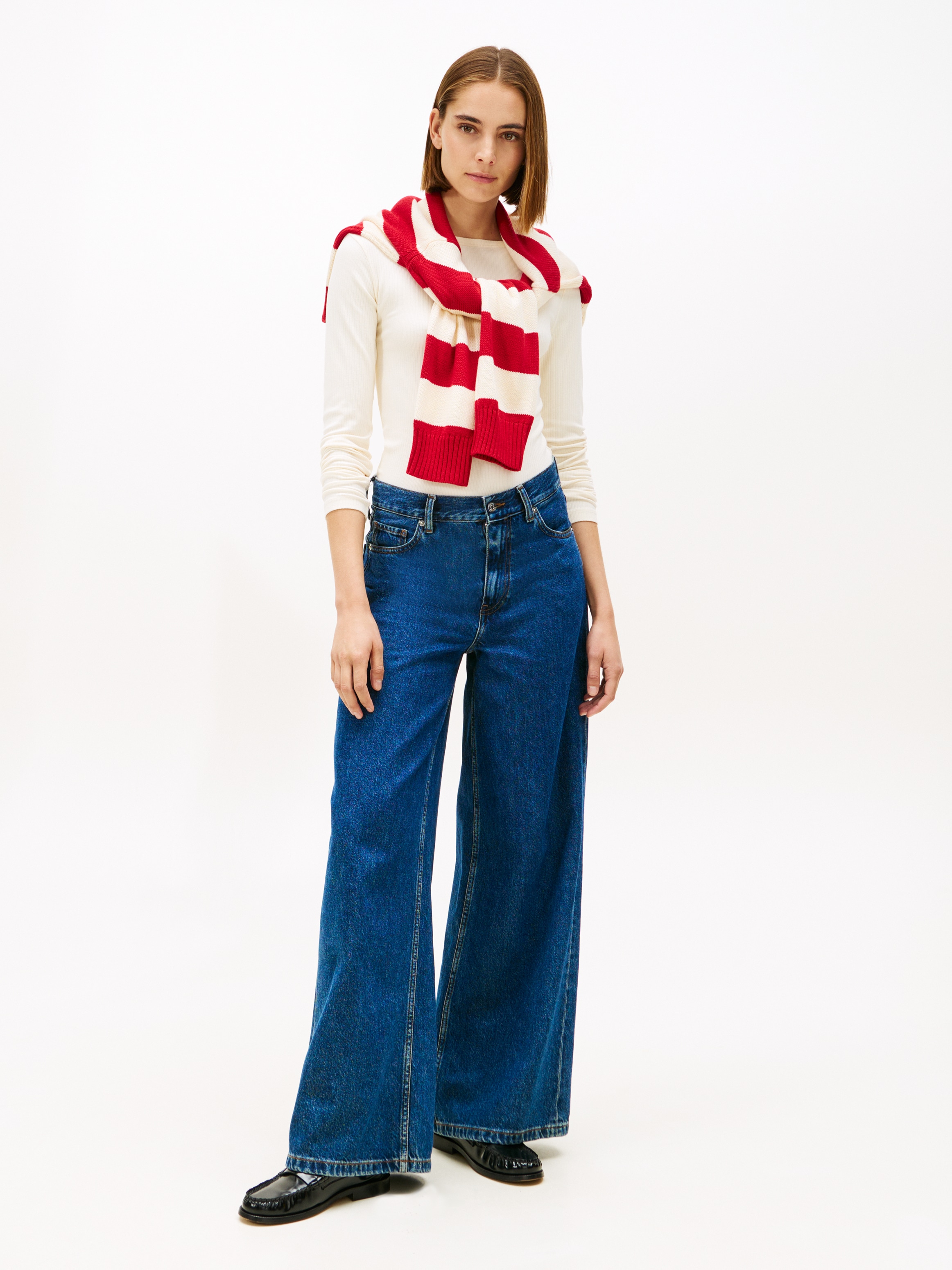 Tommy Hilfiger Langarmshirt »SLIM 5X2 RIB BOAT-NK LS mit U-Boot Ausschnitt und Rippstruktur« unifarben, casual, slim fit, Viskosemix, U-Boot-Ausschnitt