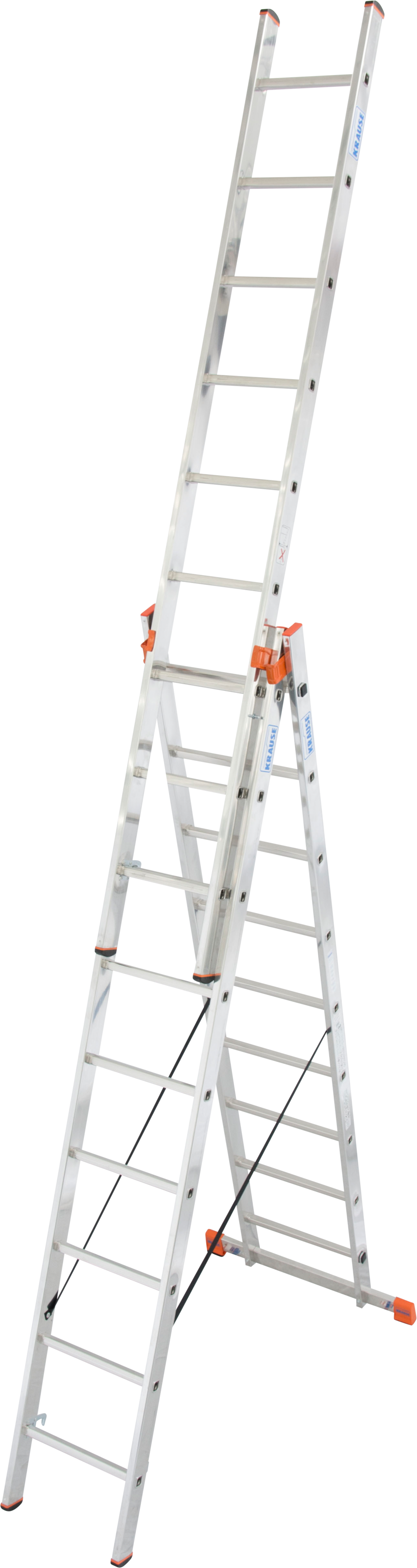 KRAUSE Vielzweckleiter "Tribilo" mit Leiternspitzen, 3x9 Sprossen