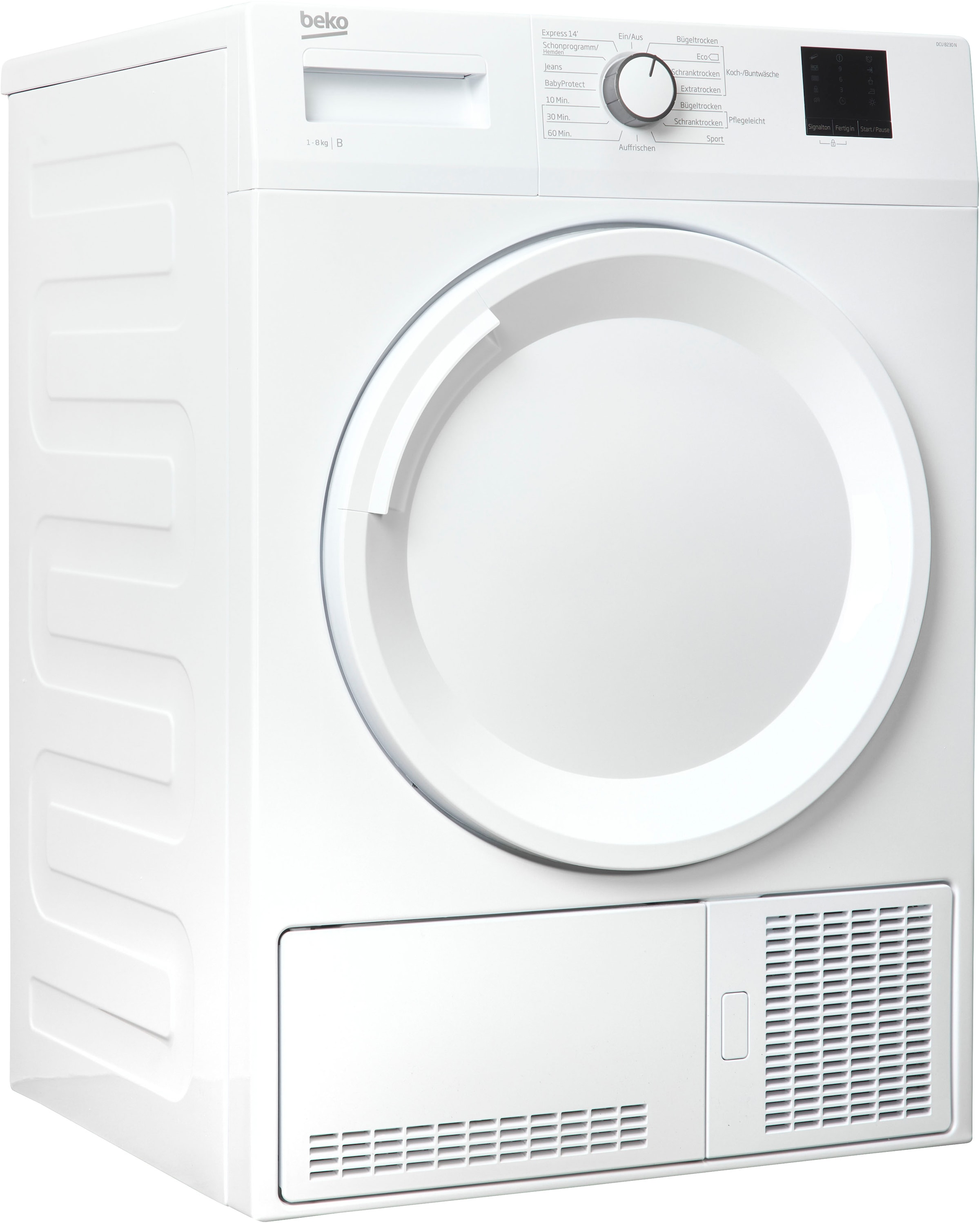 BEKO Kondenstrockner »DCU 8230 N«, 8 kg, Express-Programm, Aquawave-Schontrommel, LED-Display