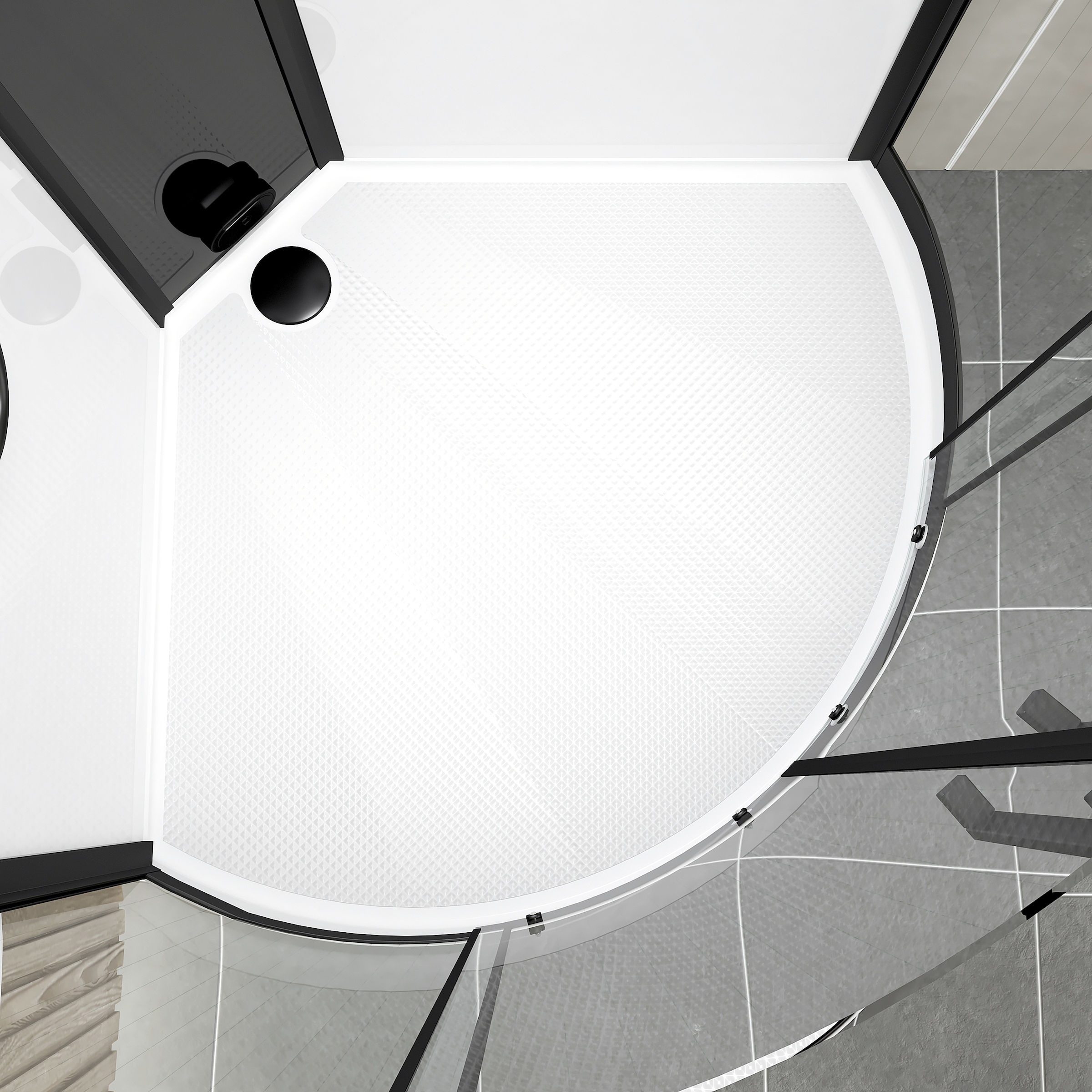 Marwell Komplettdusche »Spa Round«, Fertigdusche inkl. Acrylwanne und Armatur