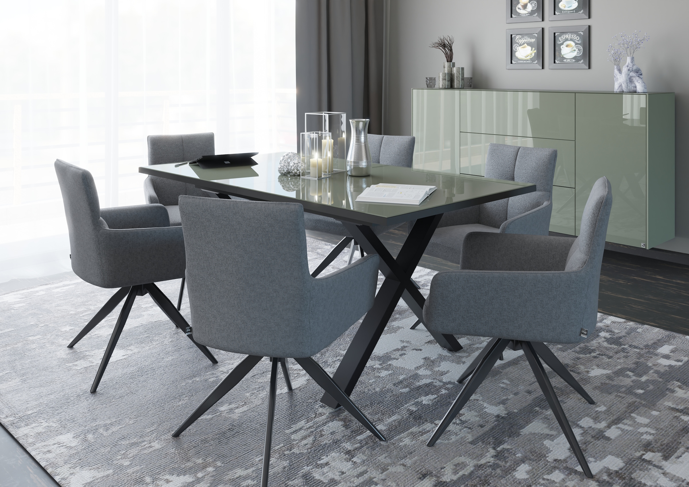 set one by Musterring Esstisch »Reno« 1 Stk. tlg. Mit Vierkantfuß, wählbaren Gestellen und Plattenfarben