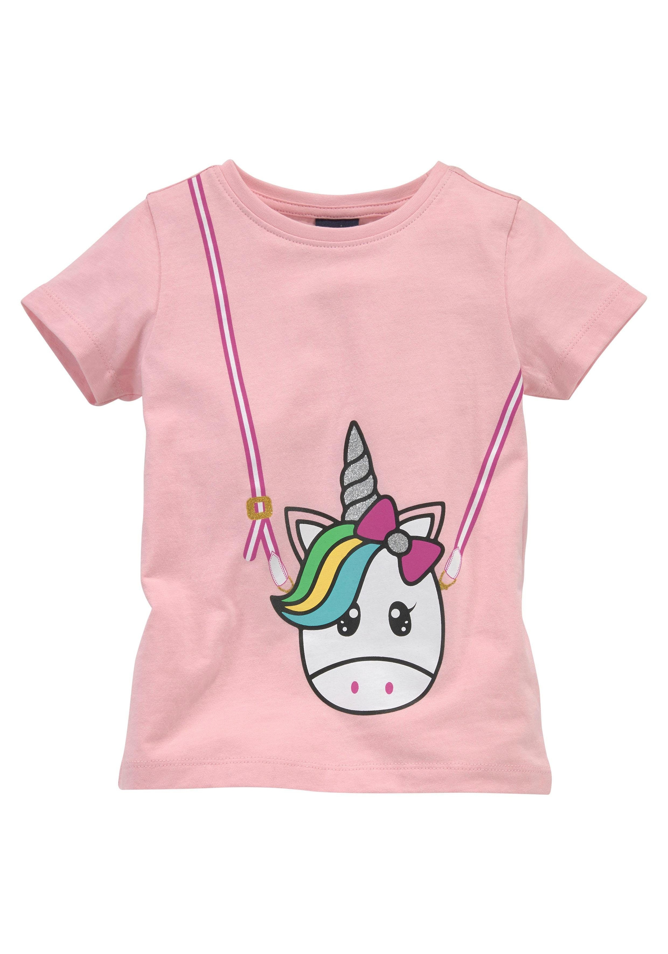 KIDSWORLD T-Shirt »für kleine Mädchen«, mit niedlichem Einhornmotiv