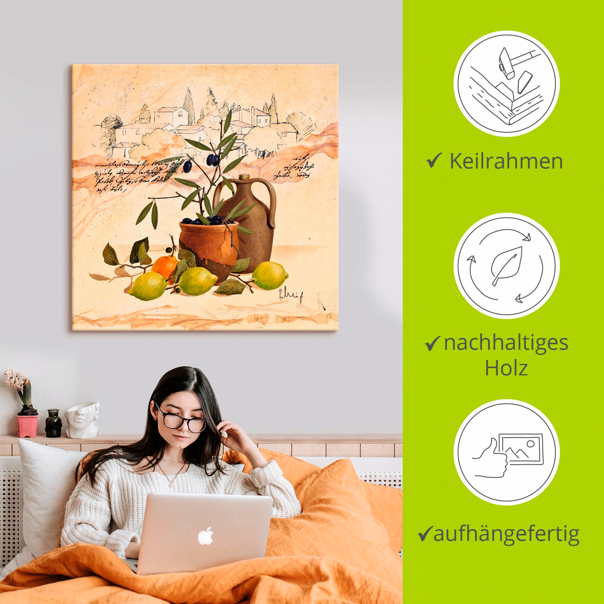 Artland Leinwandbild »Lavendel Impressionen« Arrangements 1 Stk. tlg. auf Holzrahmen gespannt