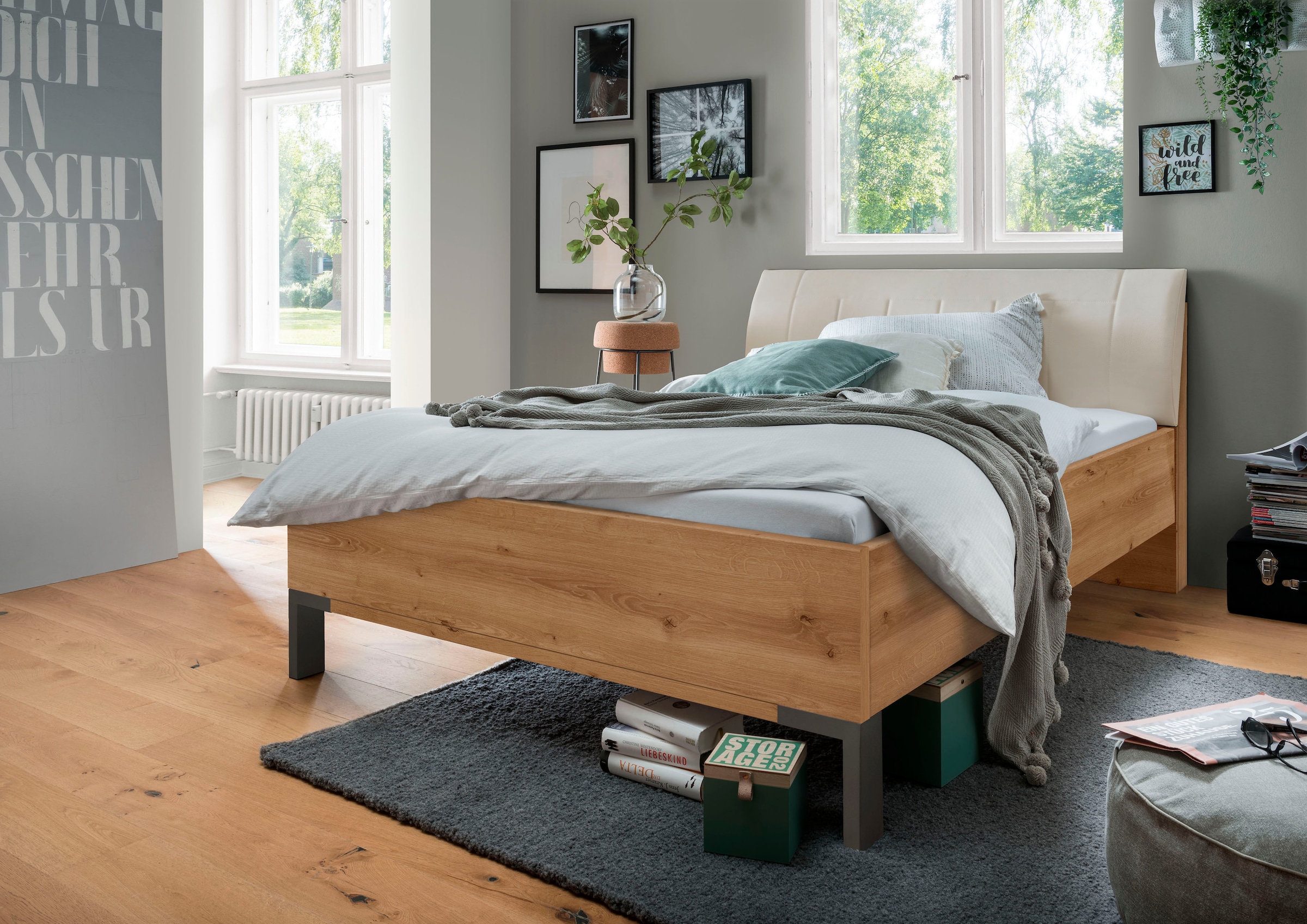 WIEMANN Futonbett »Monaco, Bettgestell, Bettrahmen, komfortables Polsterkopfteil« 4-fache Liegehöhenverstellung, MADE IN GERMANY,  Polsterkopfteil aus Kunstleder, verschiedene Größen, in Komforthöhe