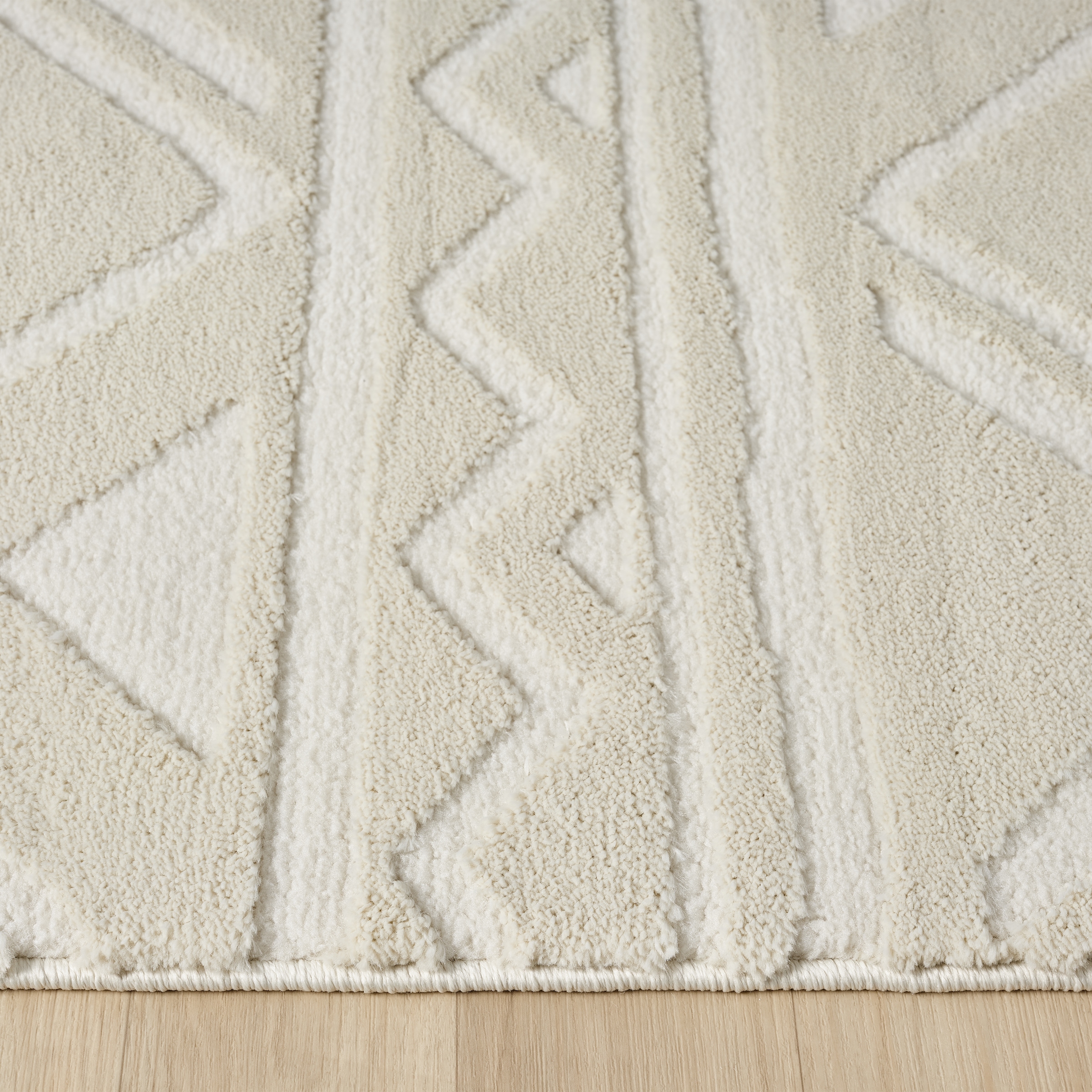 my home Teppich »Bonvo« rechteckig 19 mm Höhe mit Fransen, Hoch-Tief-Struktur, Wohnzimmer, Schlafzimmer, Boho-Style