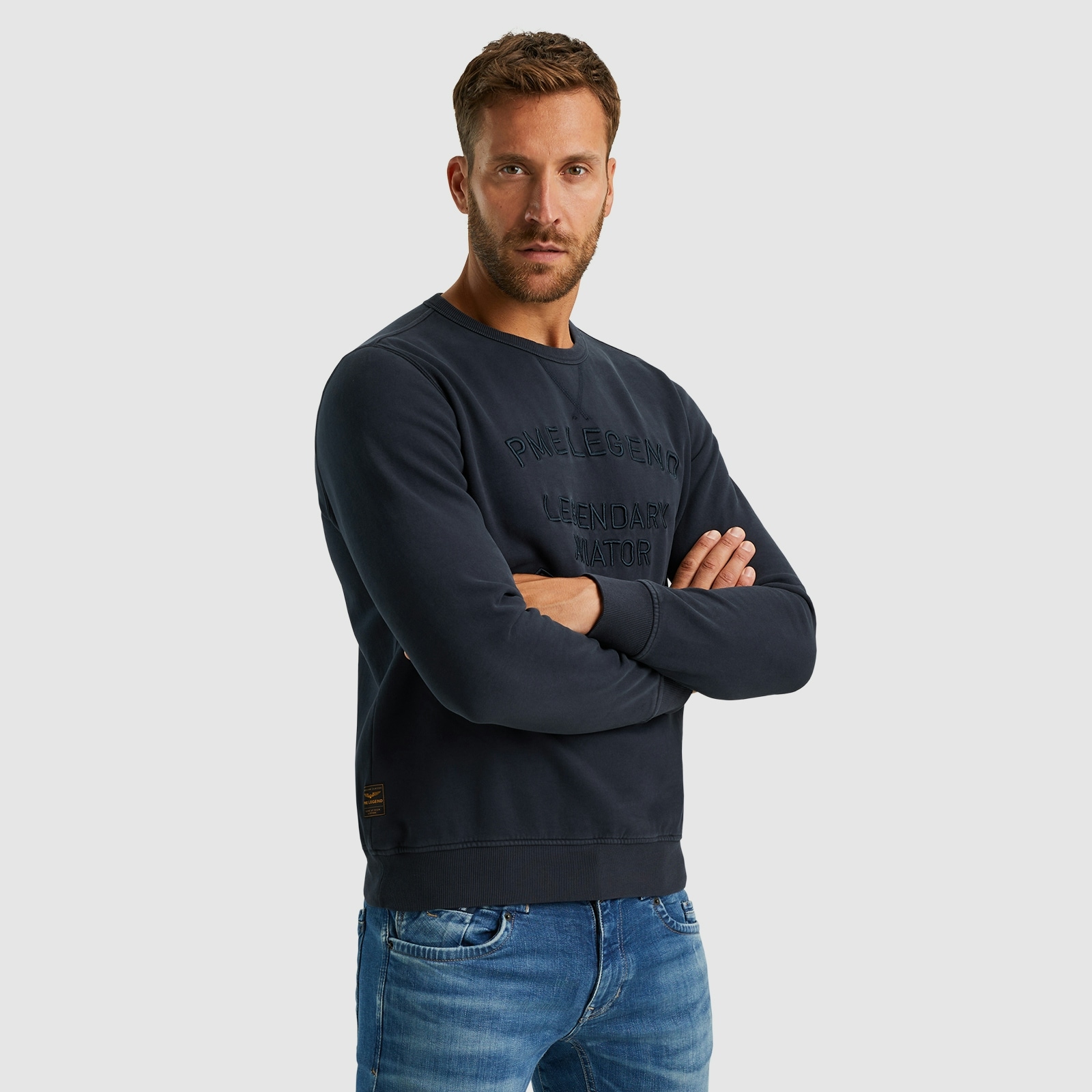 PME LEGEND Sweatshirt »Crewneck gd terry«, mit Schriftzug
