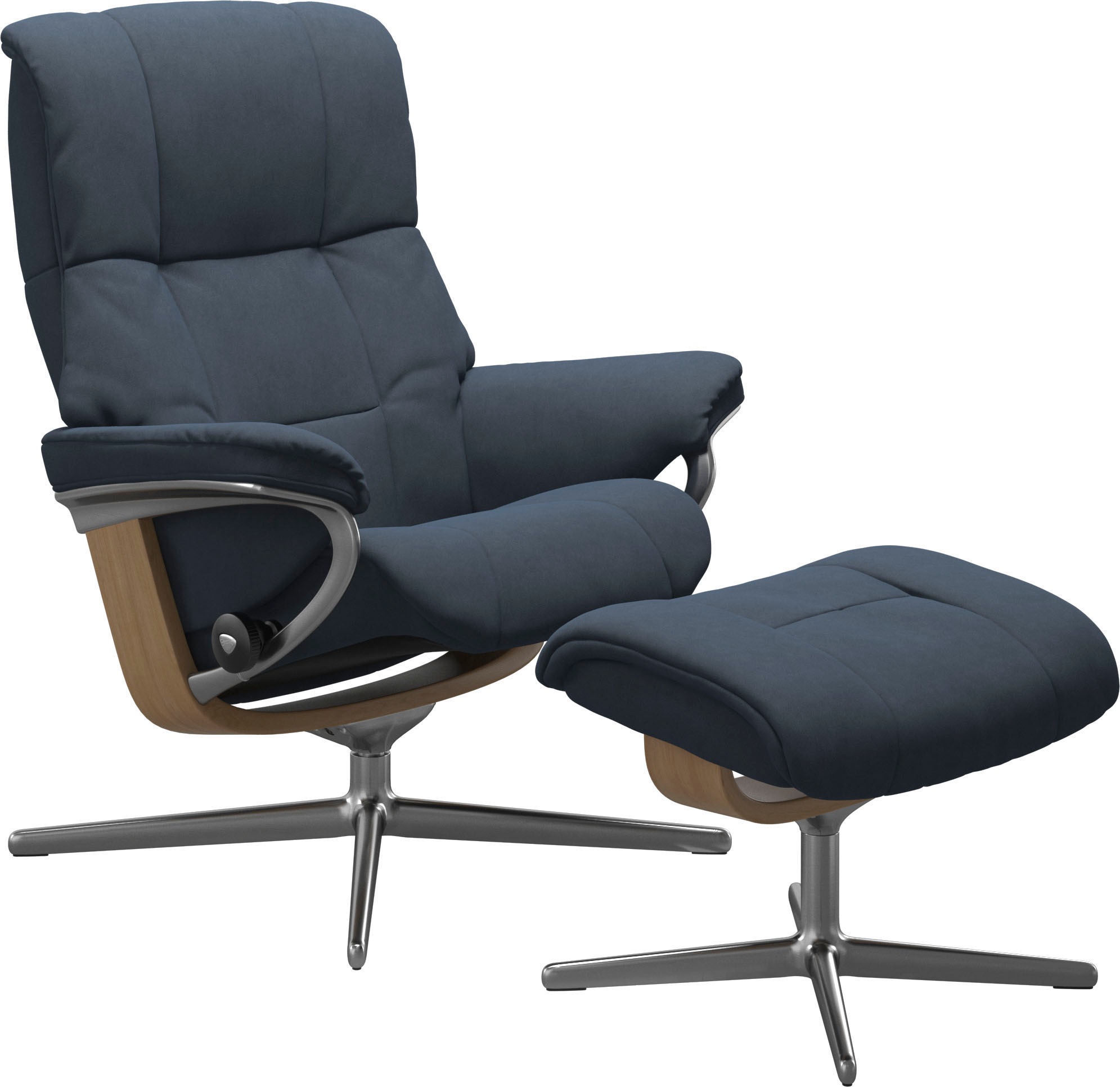 Stressless® Relaxsessel »Mayfair« Set, Relaxsessel mit Hocker,  mit Hocker, mit Cross Base, Größe S, M & L, Holzakzent Eiche